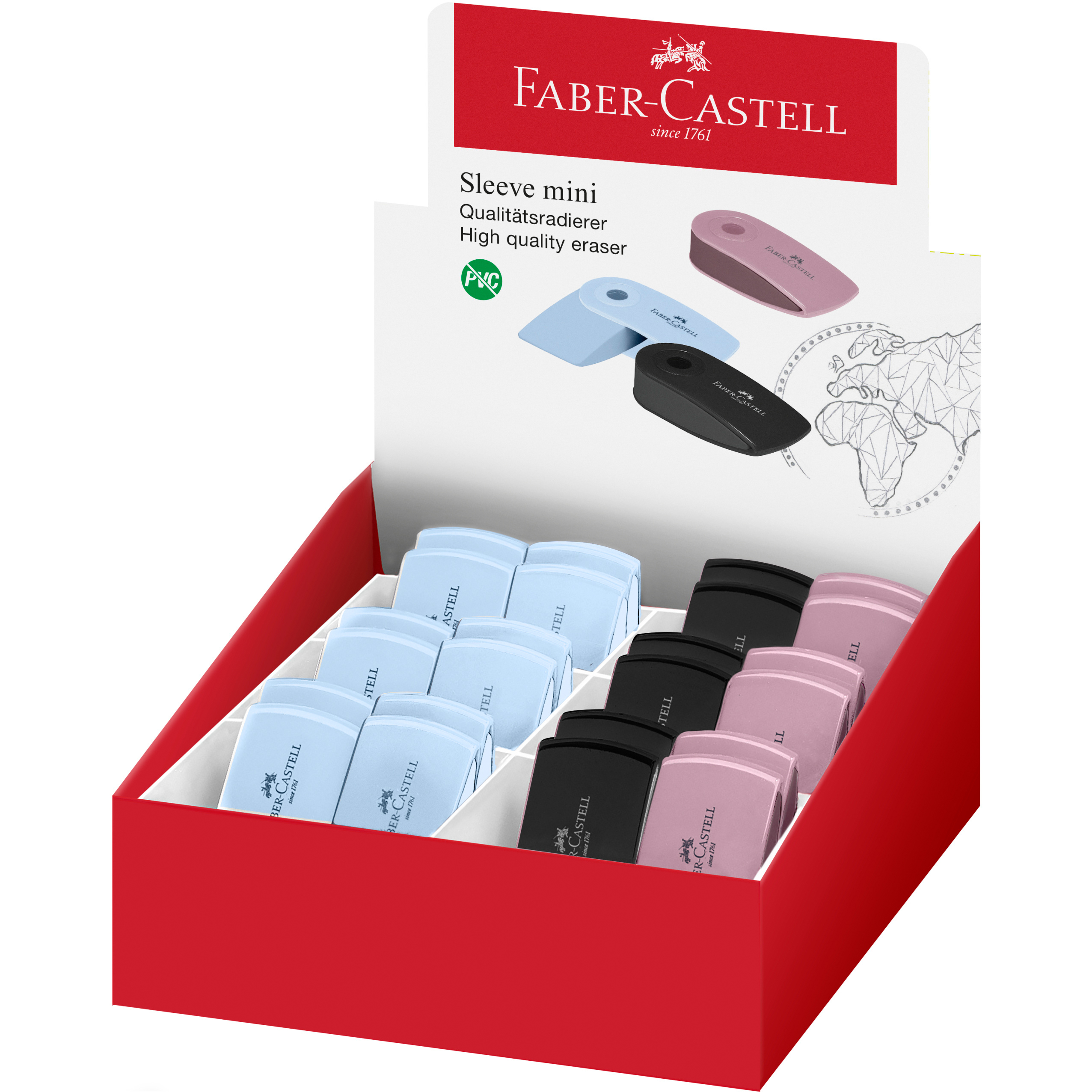 FABER-CASTELL Gomme Sleeve Mini 182477 assortis