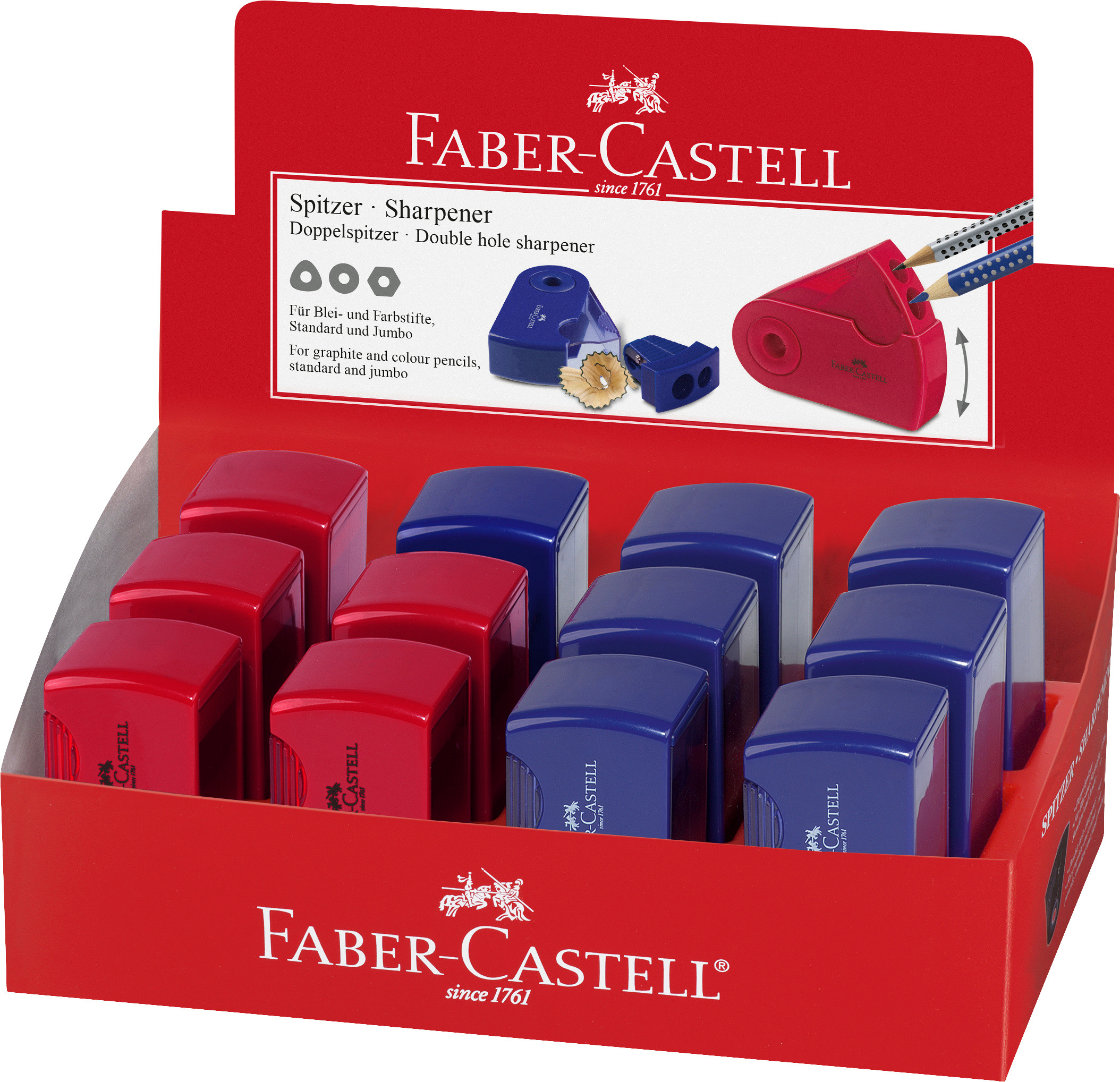 FABER-CASTELL Taille-crayon SLEEVE 182701 rouge/bleu