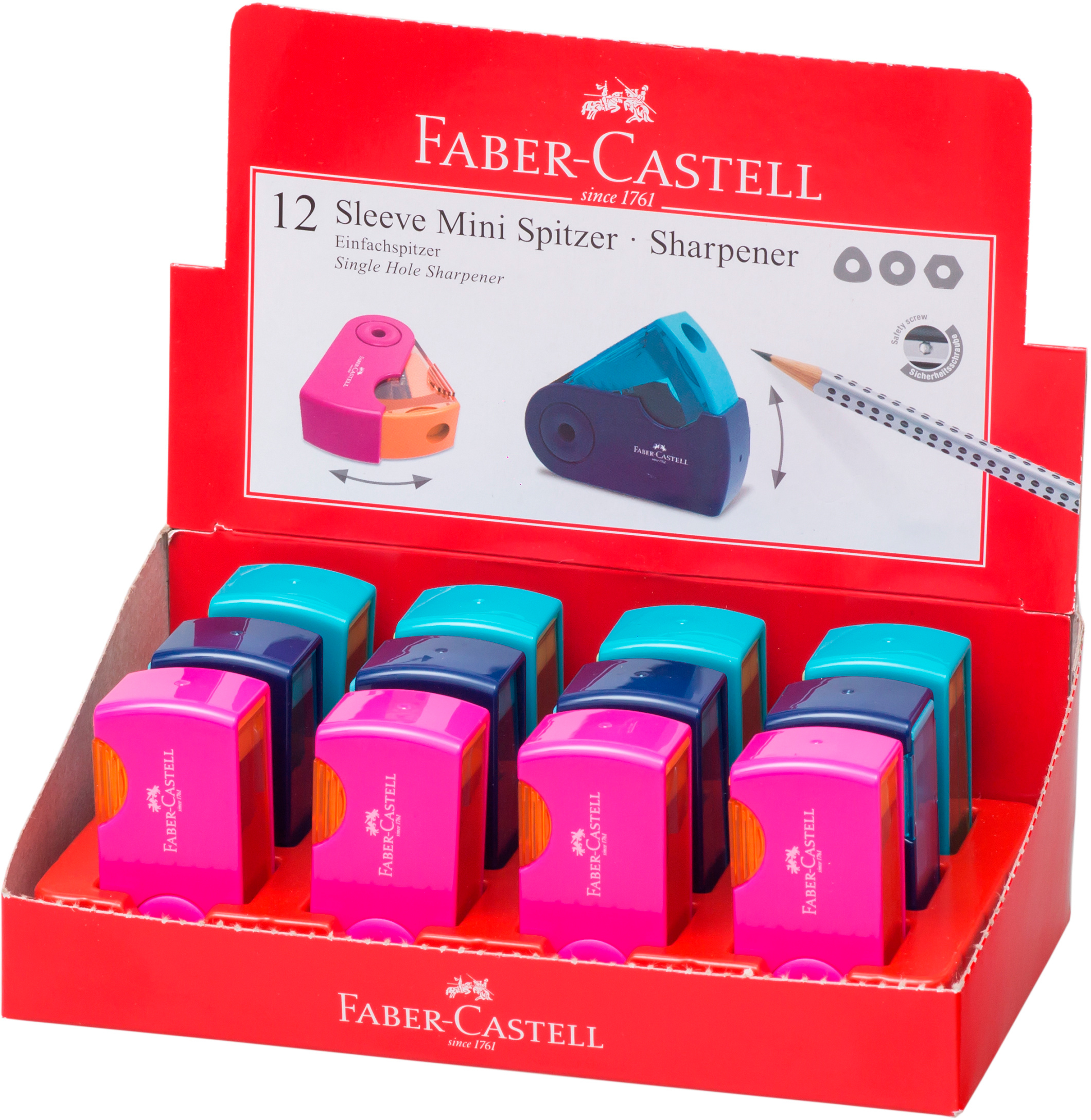 FABER-CASTELL Taille-crayon Sleeve Mini 182714 div. couleurs ass. 1 pcs.