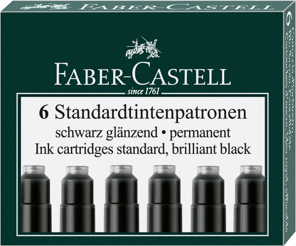 FABER-CASTELL Cartouche d'encre 185507 noir 6 pcs.