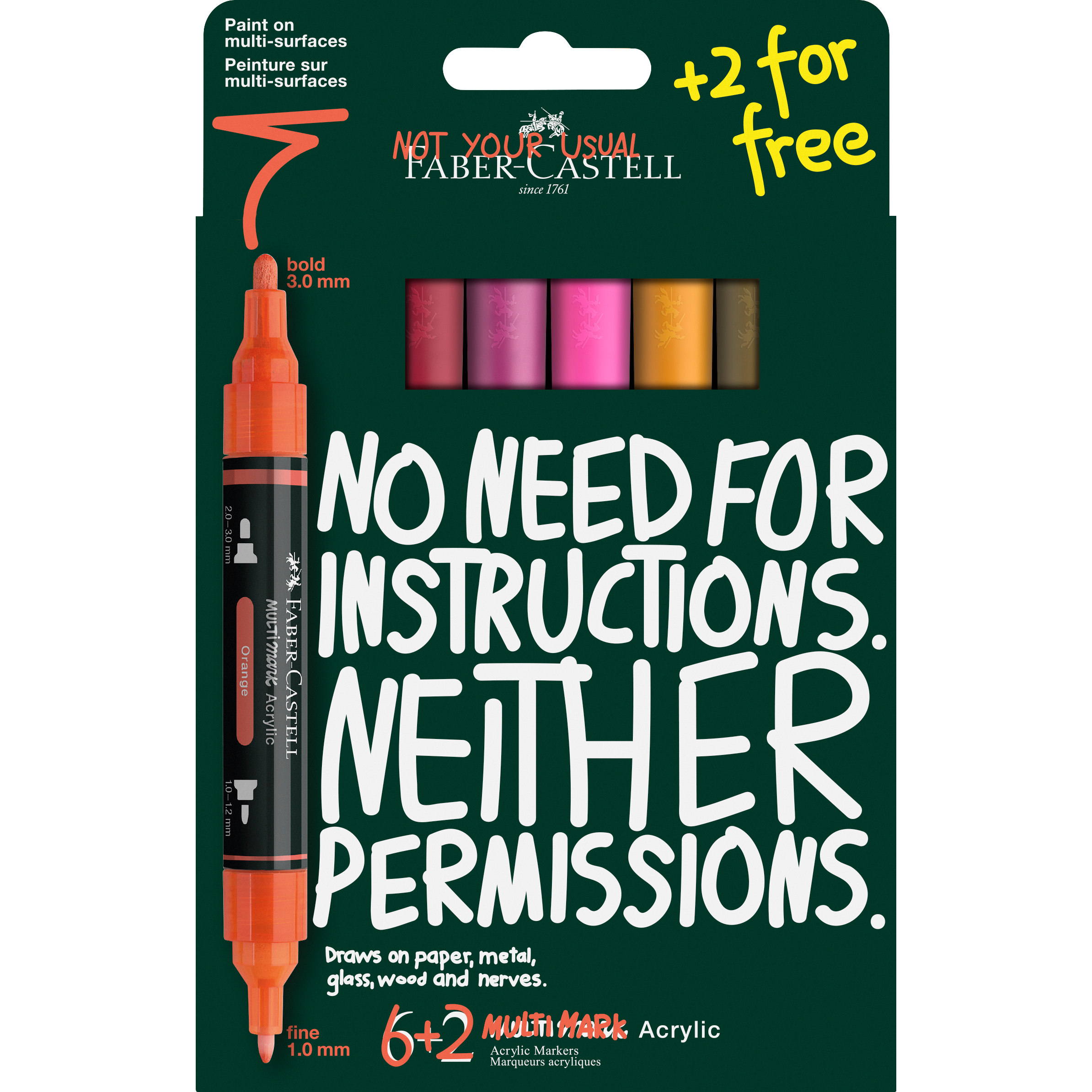 photo FABER-CASTELL Acrylmarker 1-3mm 186019 Flame 8 pièces