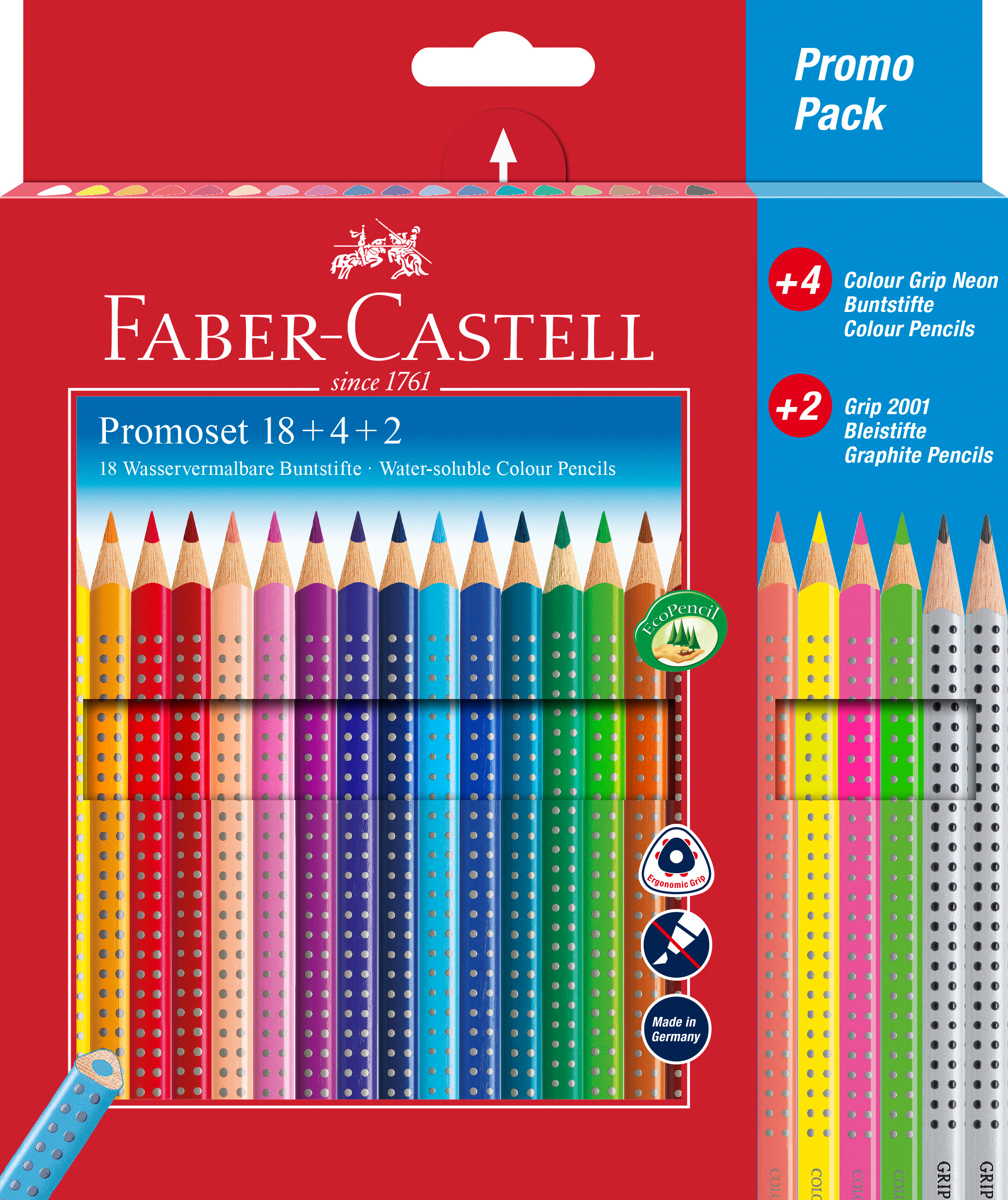FABER-CASTELL Crayon de couleur Grip 201540 Promoset, ass. 24 pcs. Promoset, ass. 24 pcs.