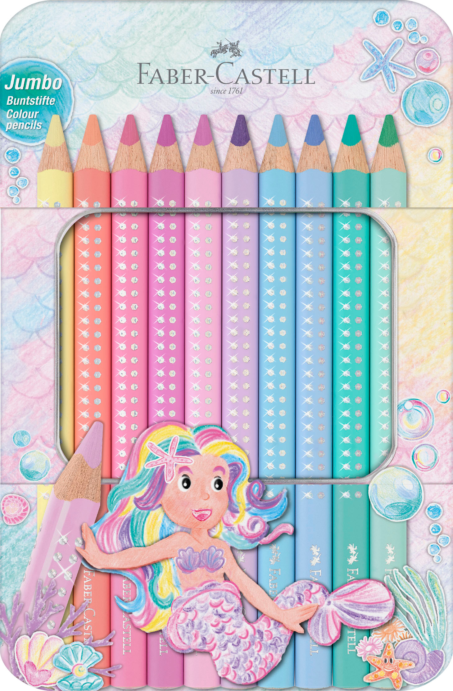 photo FABER-CASTELL Crayon Jumbo Sparkle 210910 pastel 10 pièces