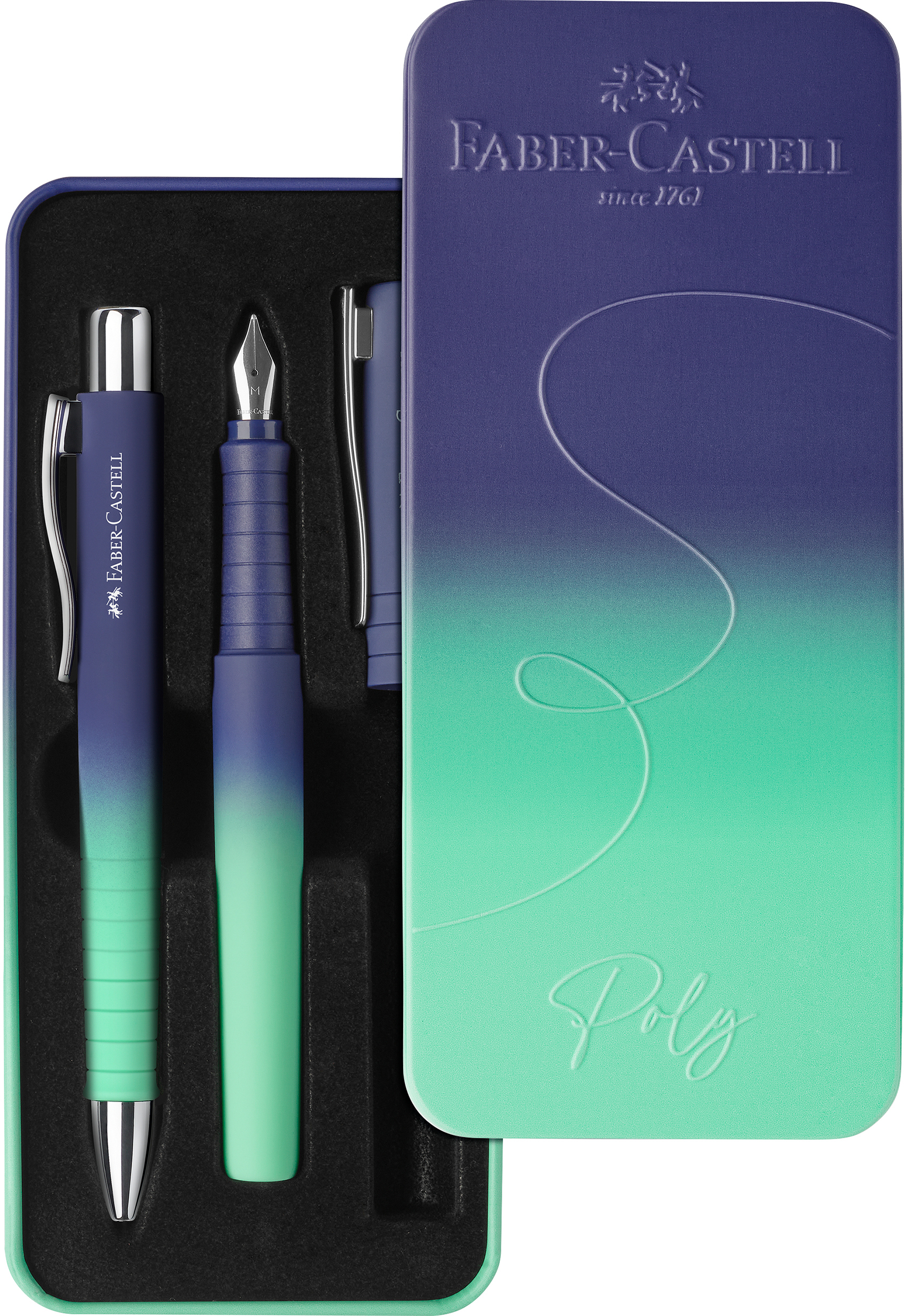 photo FABER-CASTELL Set Poly Ball bille + plume 241055 Buzzing Blue