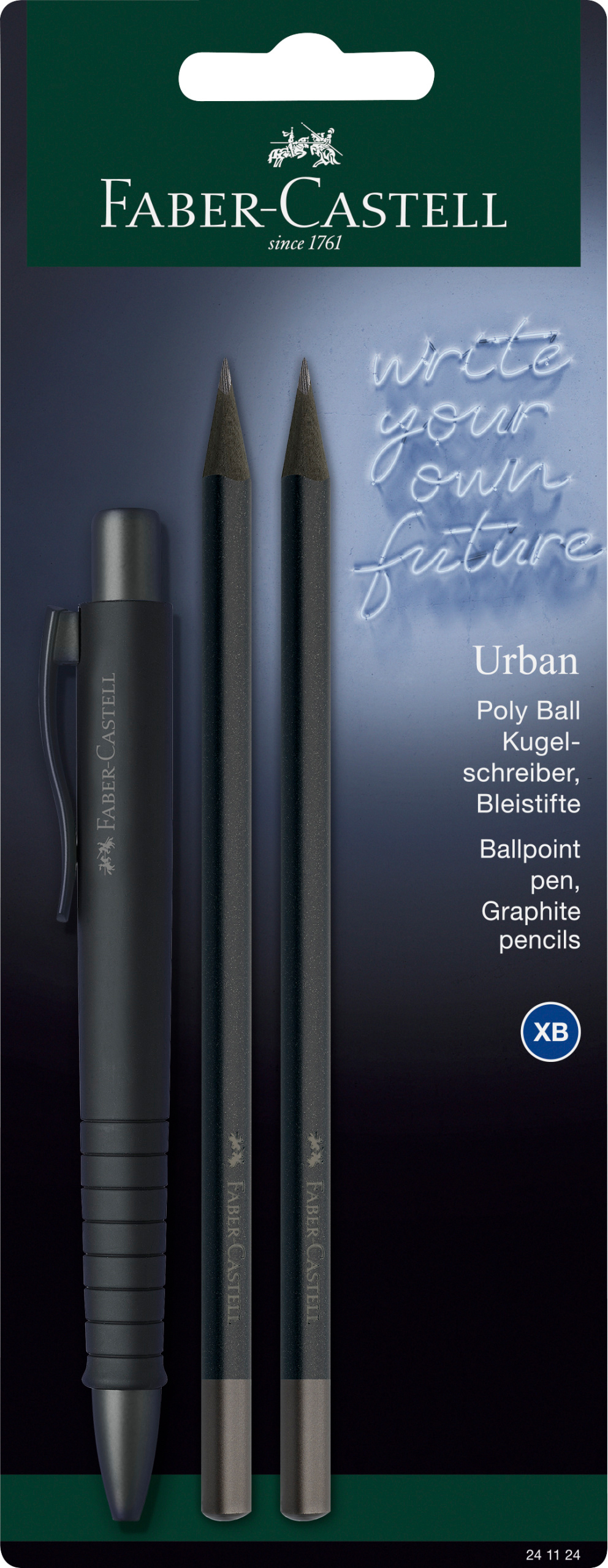FABER-CASTELL Stylo à bille Poly Ball Set 241122 Urban all black