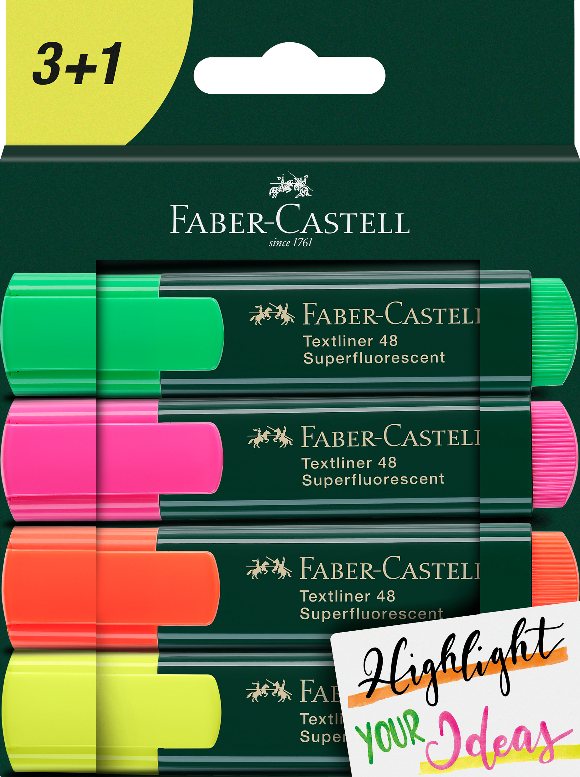 FABER-CASTELL Textmarker TL 48 254831 4 couleurs