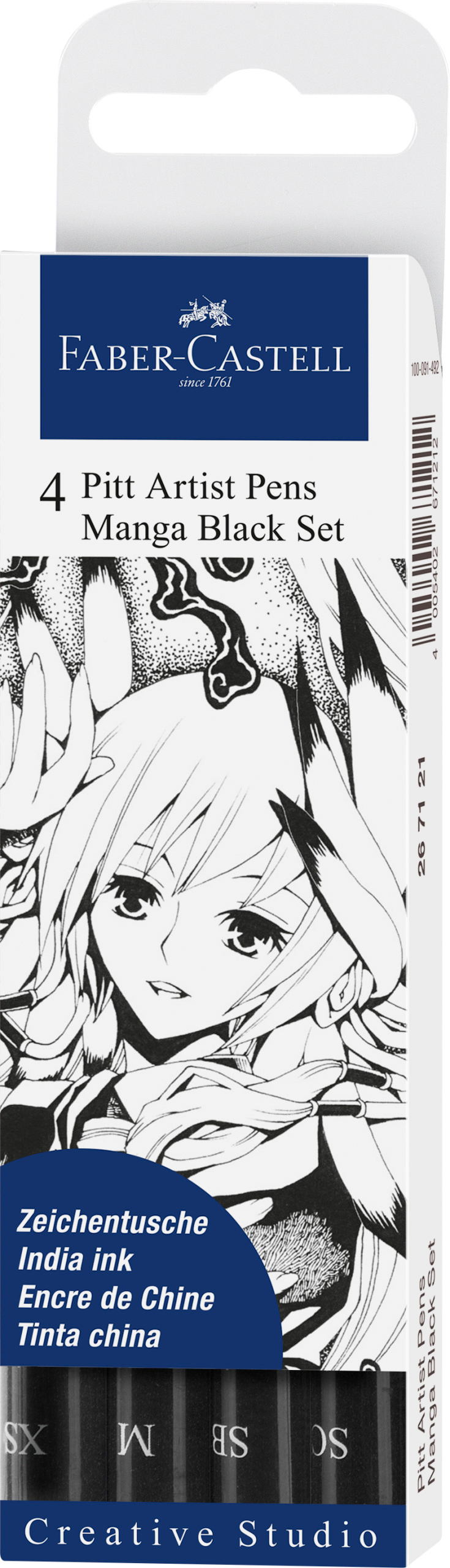 FABER-CASTELL Pitt Artist Pen Manga 267121 noir 4 pcs.