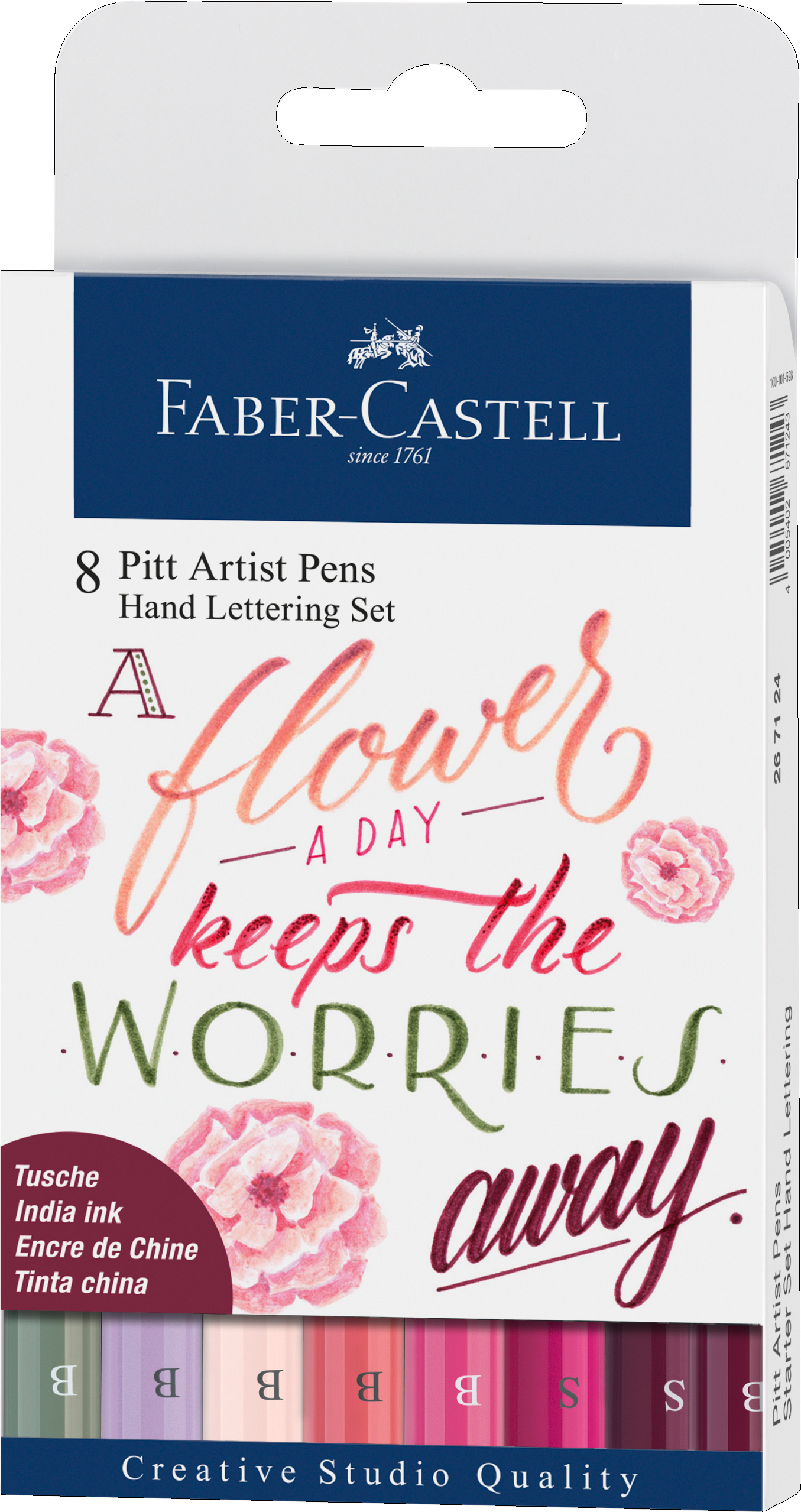 FABER-CASTELL Pitt Artist Pen Handlettering 267124 rose 8 pcs.