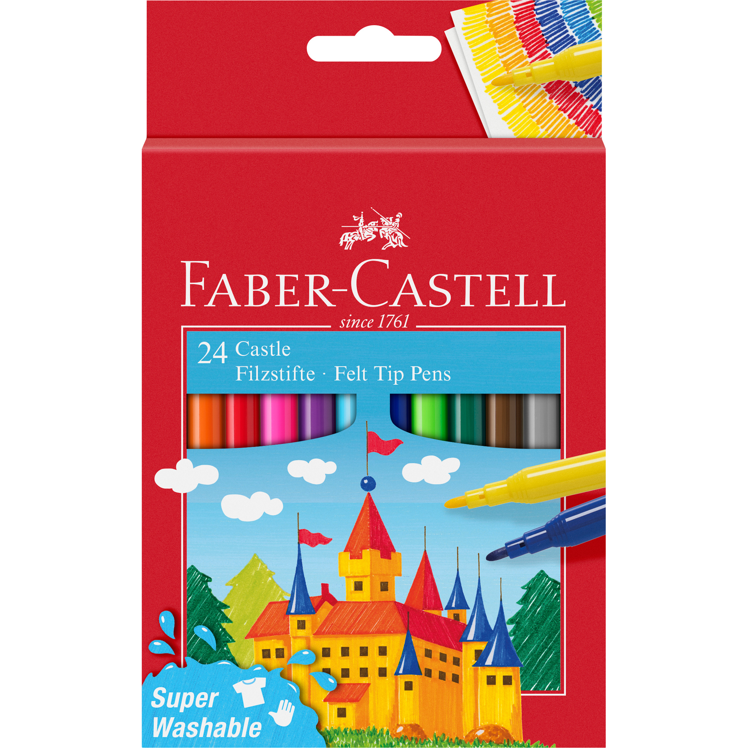 FABER-CASTELL Stylos fibre Castle 554202 24 couleurs