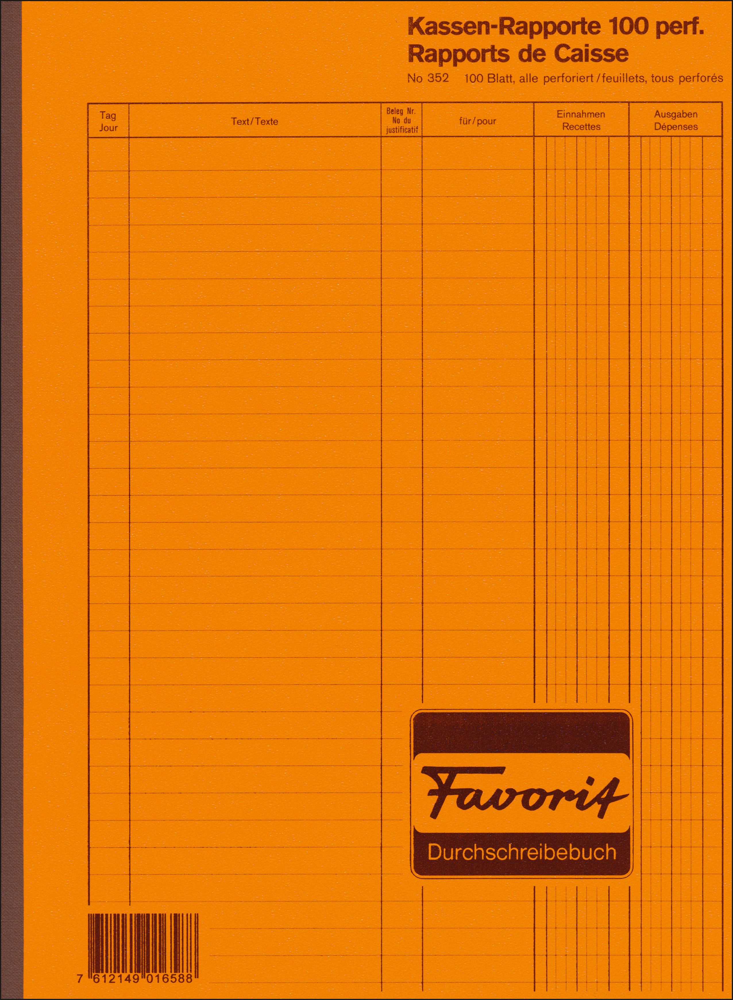 FAVORIT Rapport caisse A4 352 100 feuilles