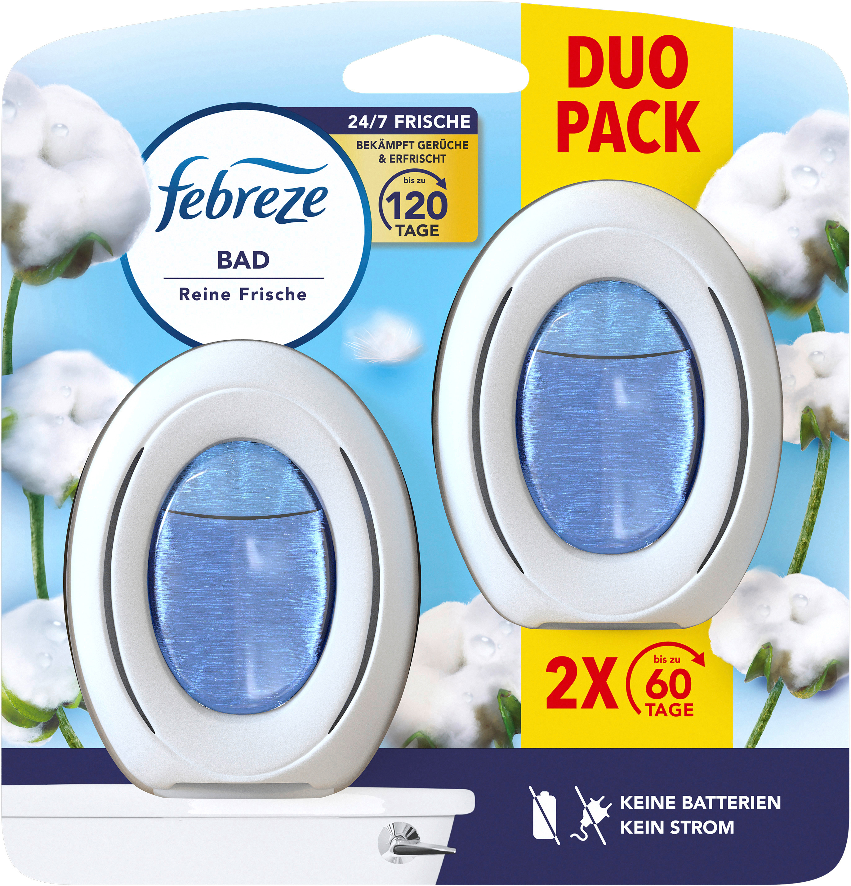 photo FEBREZE Déodorisant salle de bain 972114 Fraîcheur pure 2x8ml