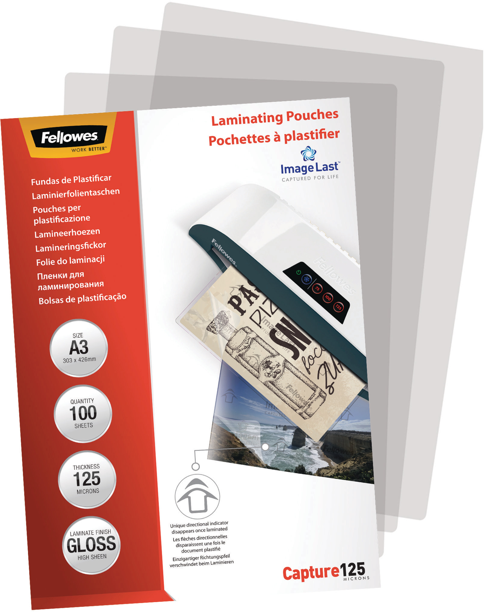 FELLOWES Pochettes à plastifier A3 5307506 brillant, 125my 100 pcs.