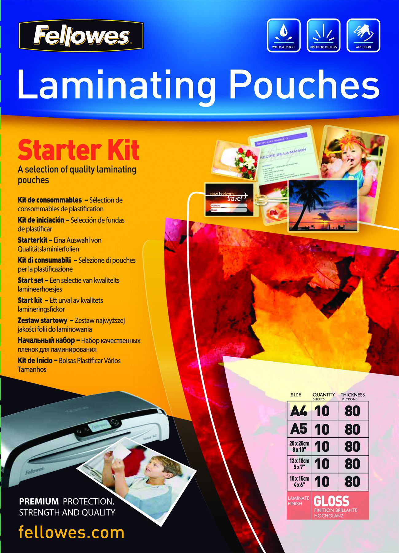 FELLOWES Laminier Starter Kit 5328102 80my, 50 pcs.