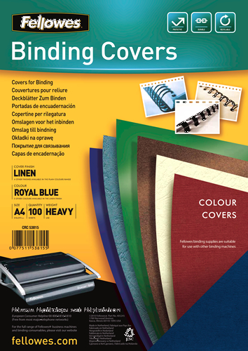 FELLOWES Linen Cover A4 5381502 bleu 100 pcs.