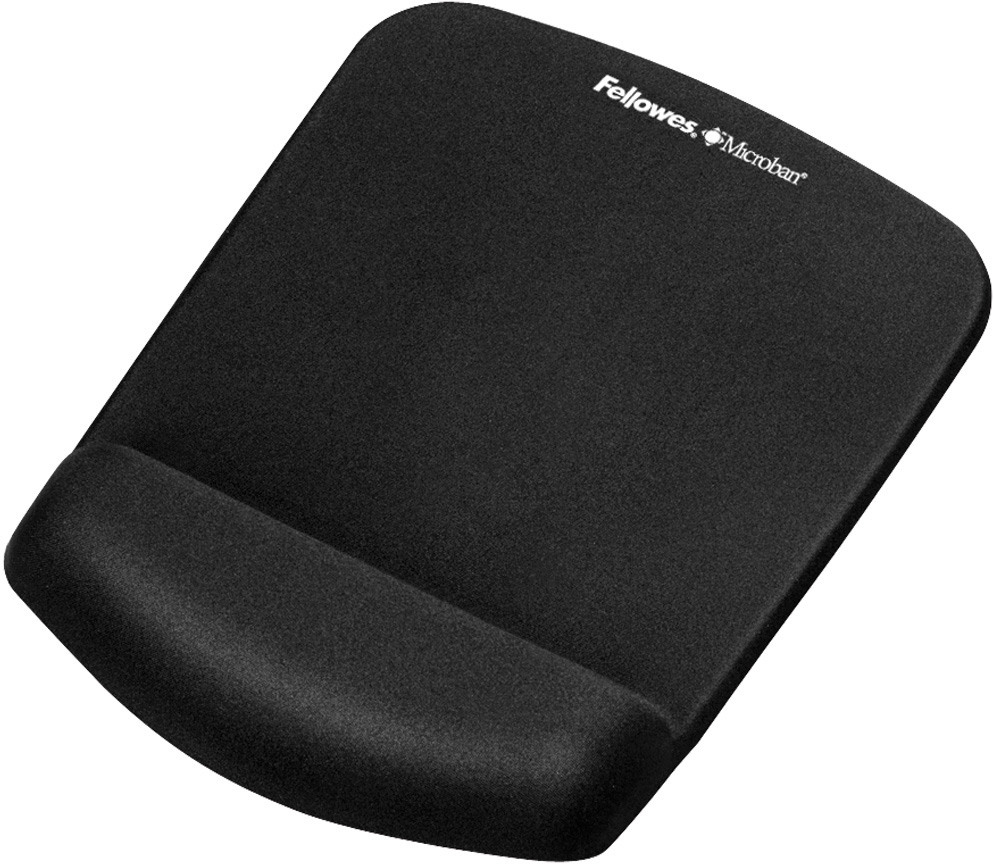 FELLOWES Tapis de souris Plushtouch 9252003 noir, avec repose-poignets