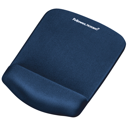 FELLOWES Tapis de souris Plushtouch 9287302 bleu, avec repose-poignets
