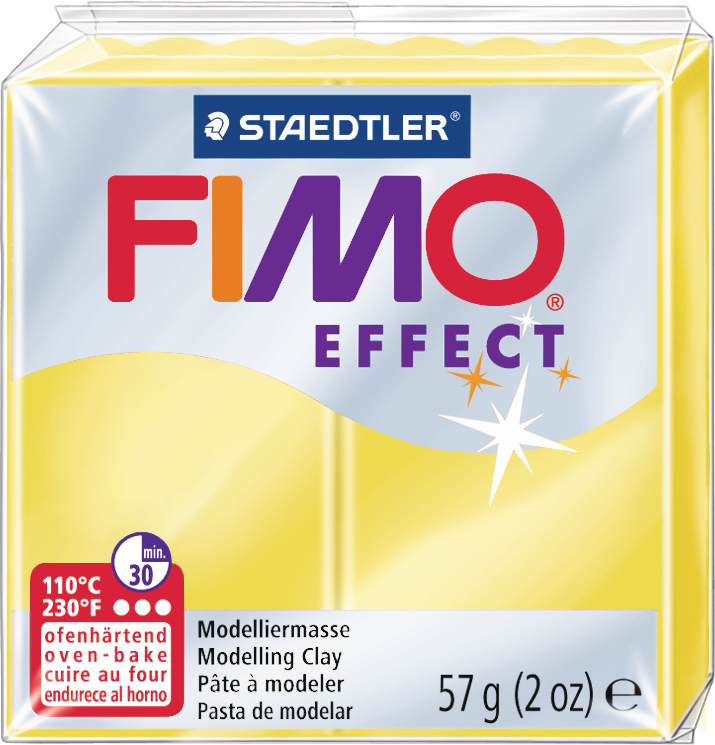 FIMO Pâte à modeler Effect 57g 8020-104 translucent jaune
