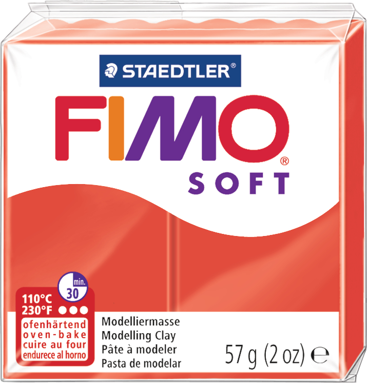 FIMO Pâte à modeler Soft 57g 8020-24 rouge rouge