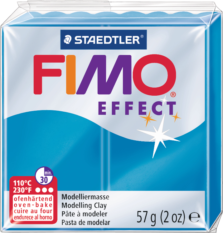 FIMO Pâte à modeler Effect 57g 8020-374 bleu translucent