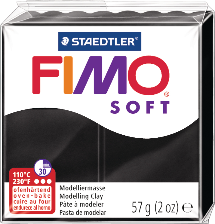 FIMO Pâte à modeler Soft 57g 8020-9 noir noir