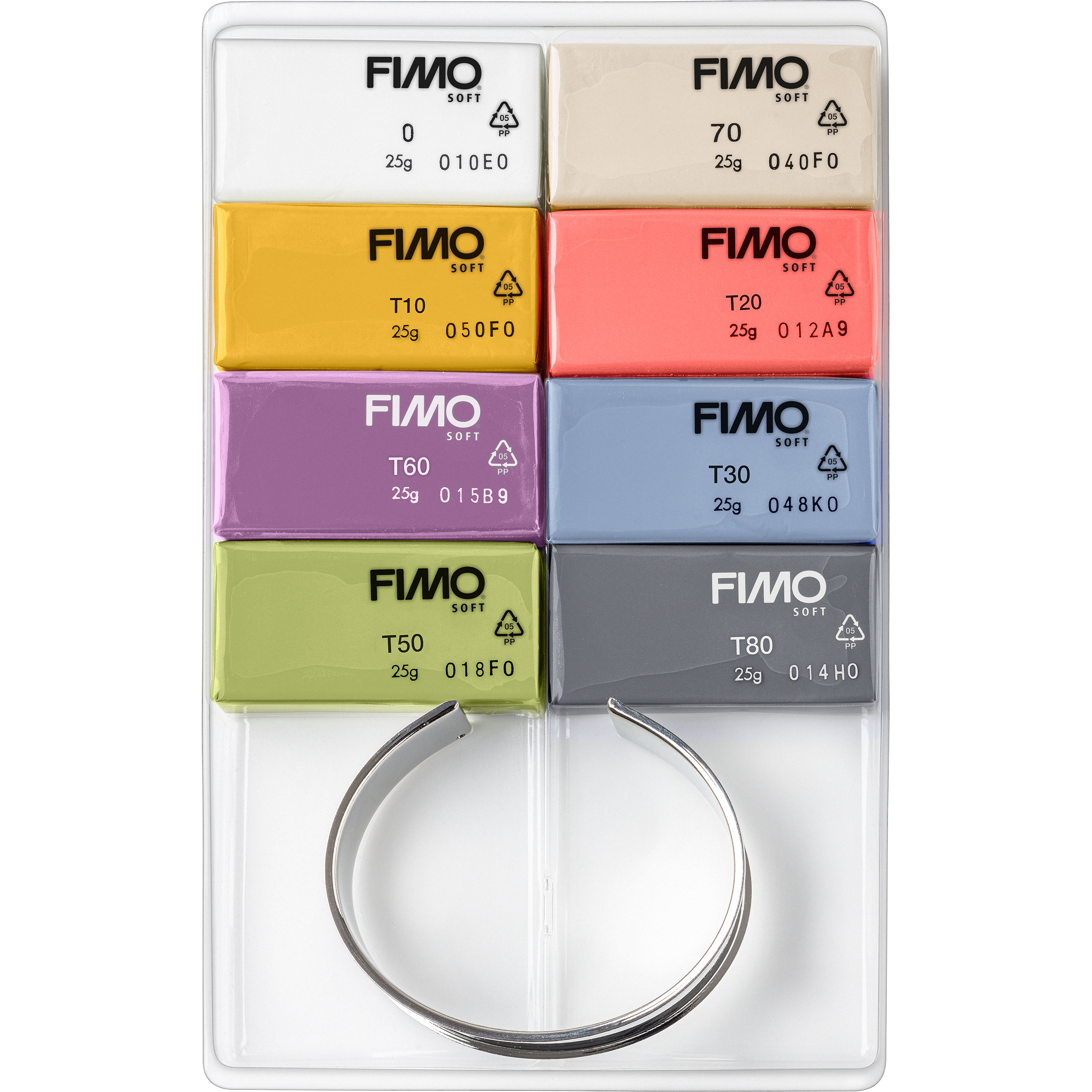 FIMO Pâte à modeler Soft 8x25g 8023C8-1P avec Brace. Couleurs tendance