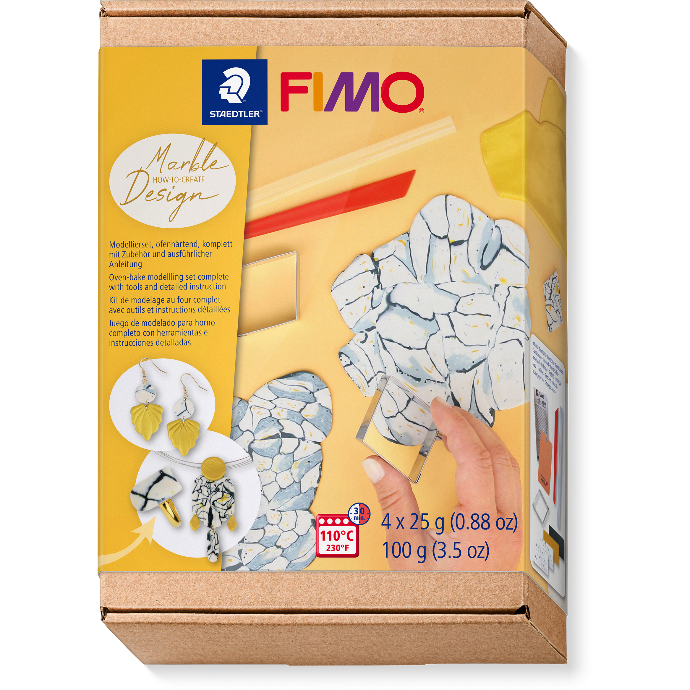 FIMO Pâte à modeler 4x25g 8025HTC5 Marble Design