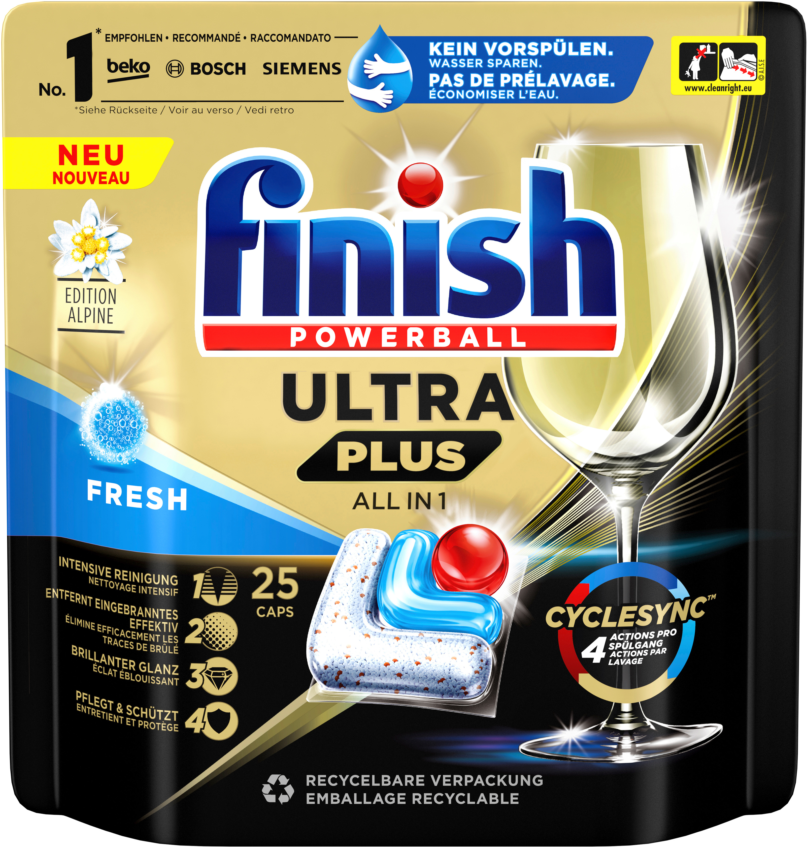 FINISH Ultra Plus All-in-1 3247340 fresh 25 Caps