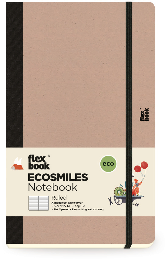 FLEXBOOK Carnet de notes Ecosmiles 21.00121 ligné 13x21 cm almond