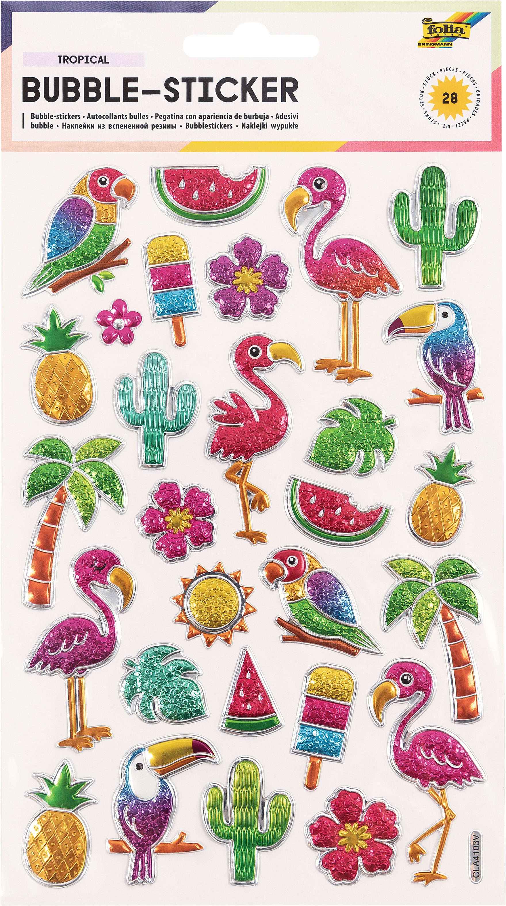 photo FOLIA Stickers Bulles 14x21cm 19501 Tropical