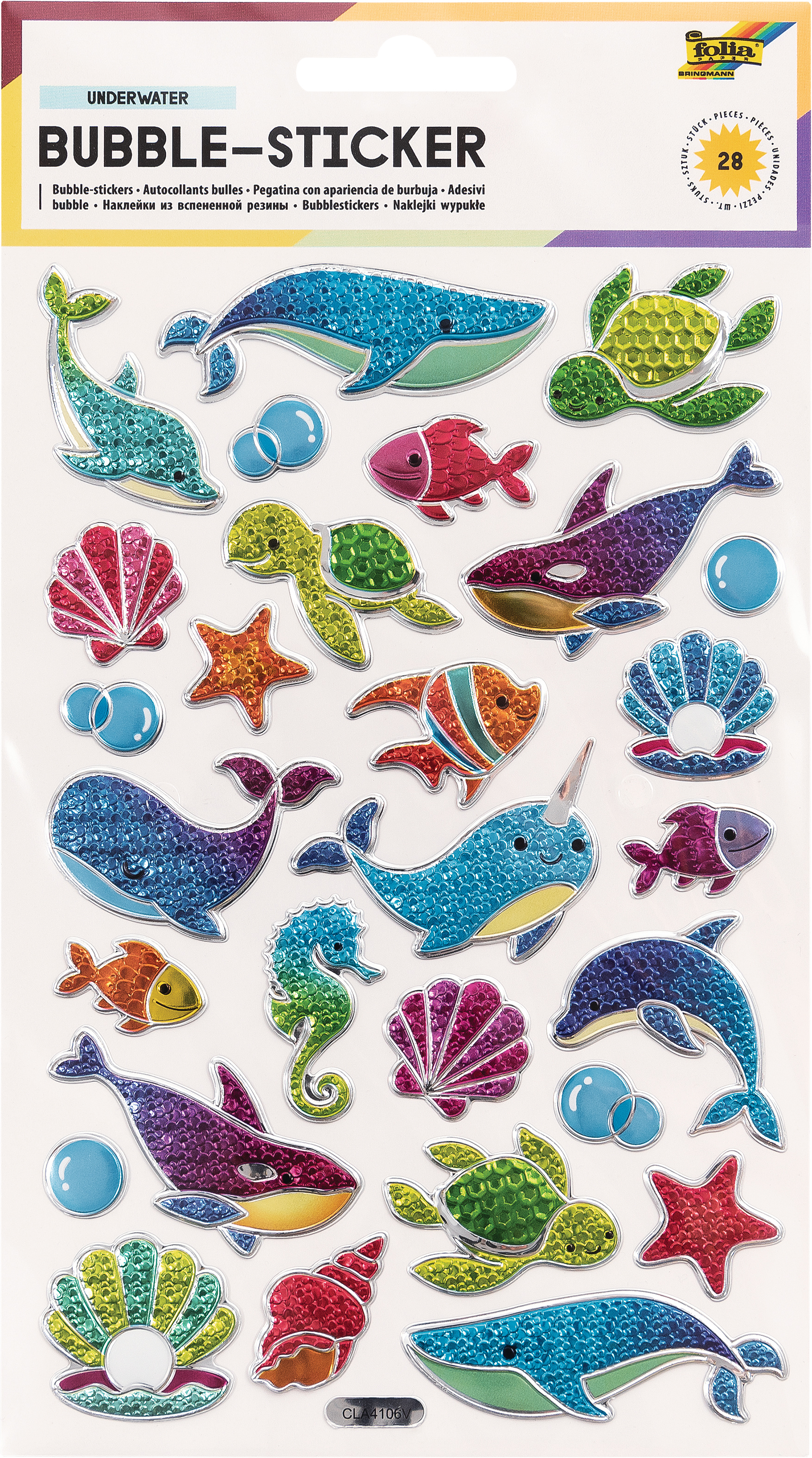 photo FOLIA Stickers Bulles 14x21cm 19502 Underwater