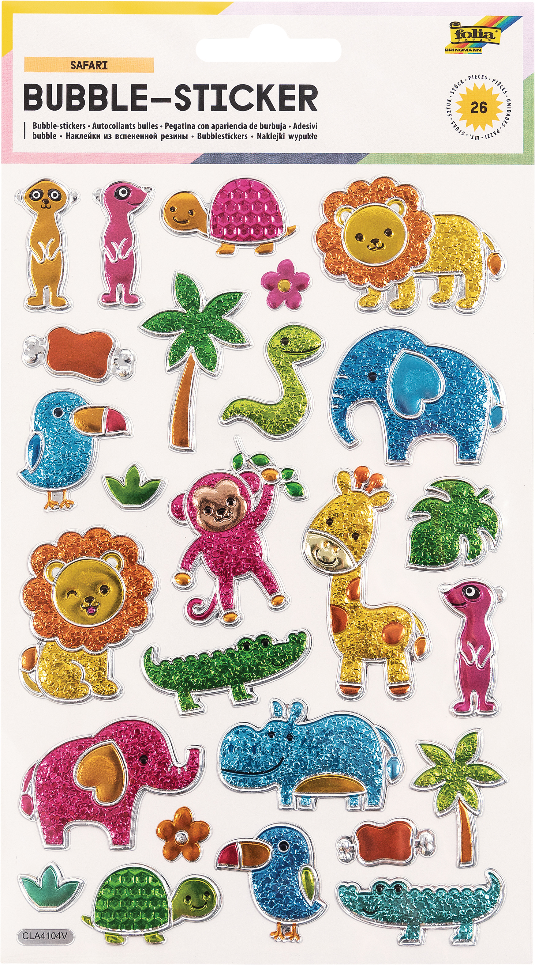 photo FOLIA Stickers Bulles 14x21cm 19503 Safari