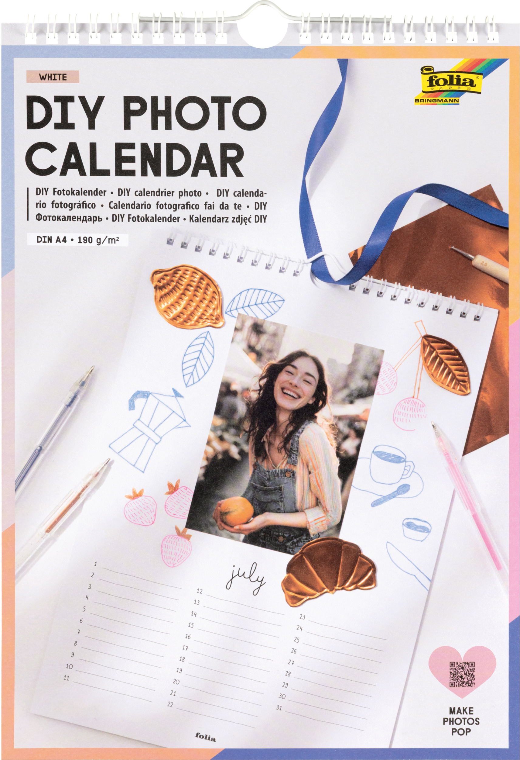 photo FOLIA Calendrier photo DIY A4 23181 blanc