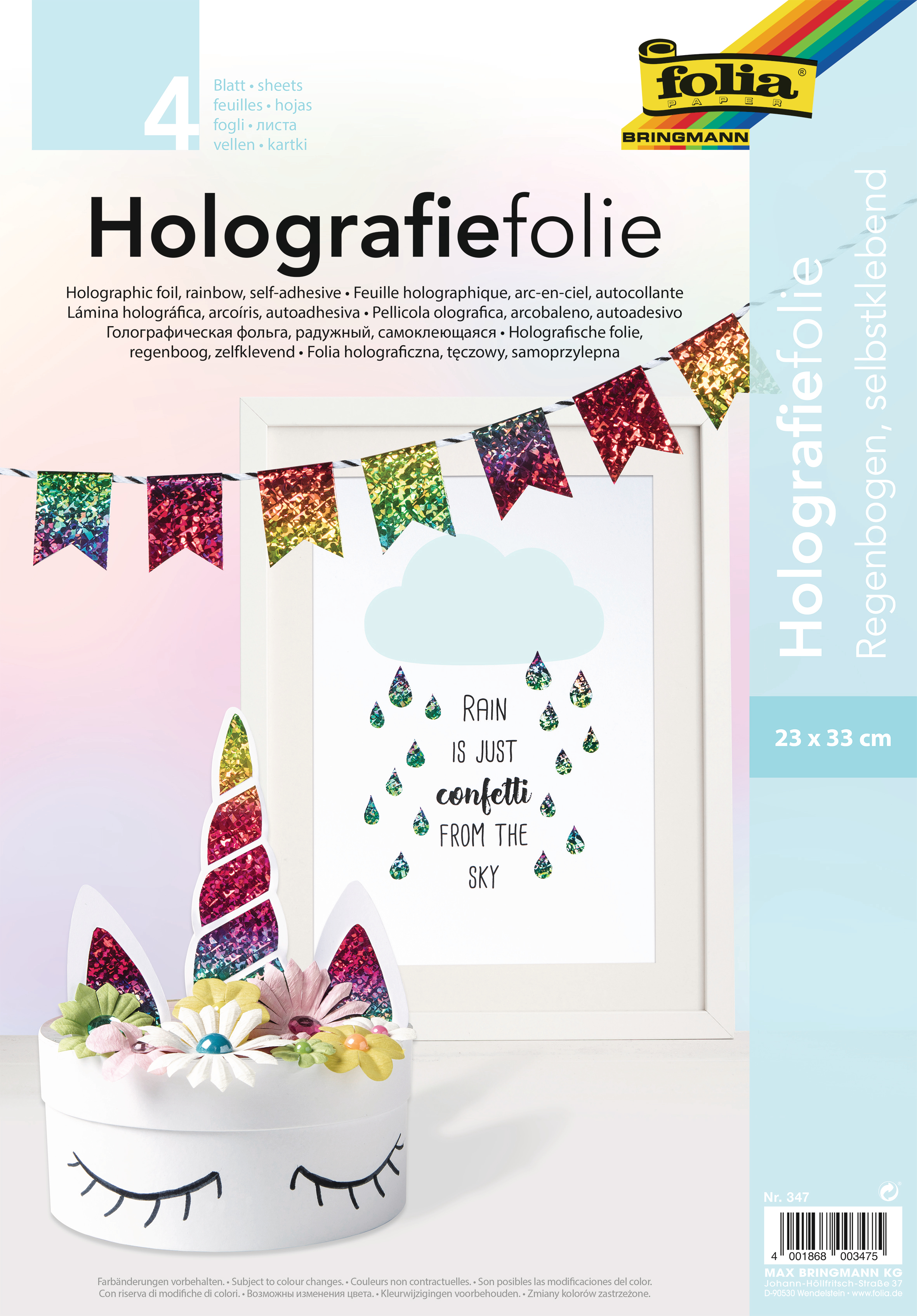 photo FOLIA Feuille Holographique 23x33cm 347 Autocollant