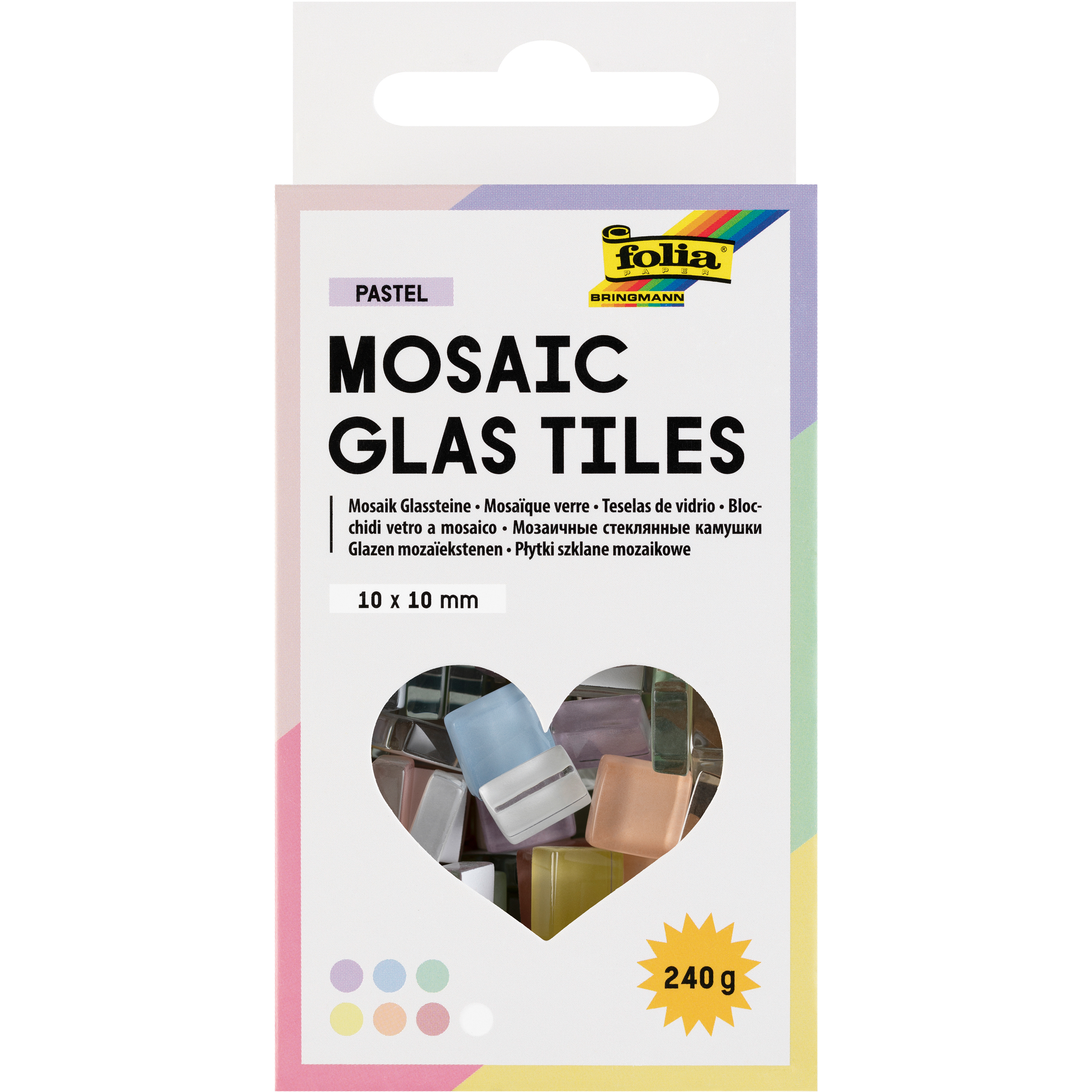 photo FOLIA Mosaïque briques verre 10x10mm 5619 Pastel 300 pieces