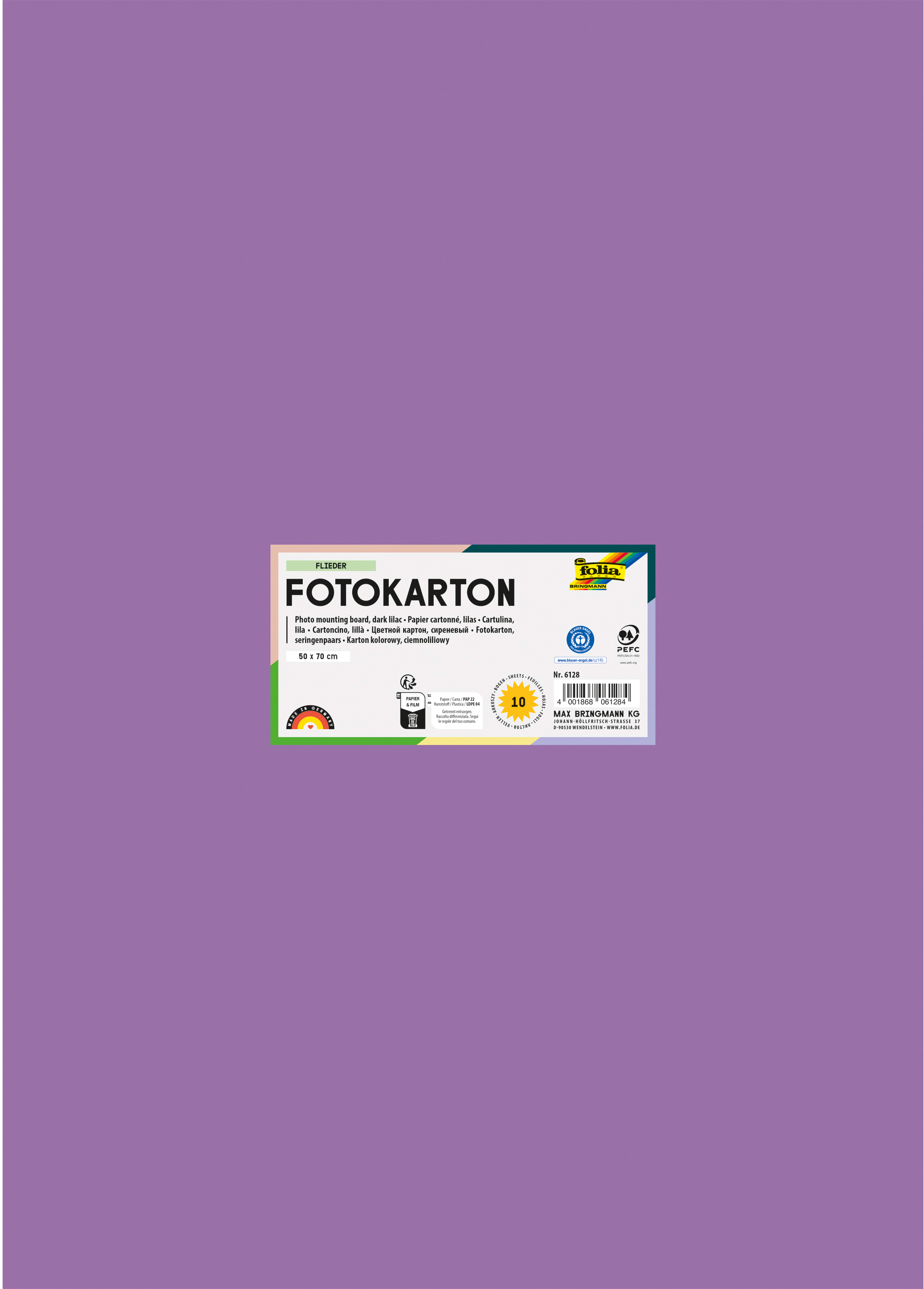 FOLIA Fotokarton 50x70cm 6128 300g, flieder