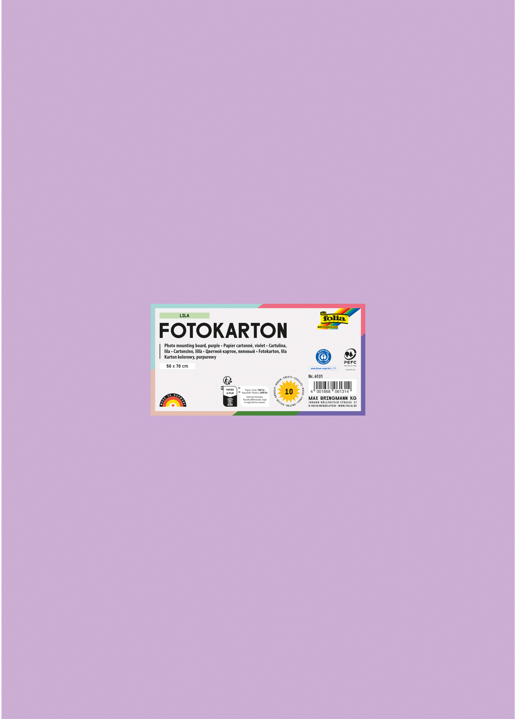 FOLIA Fotokarton 50x70cm 6131 300g, lila
