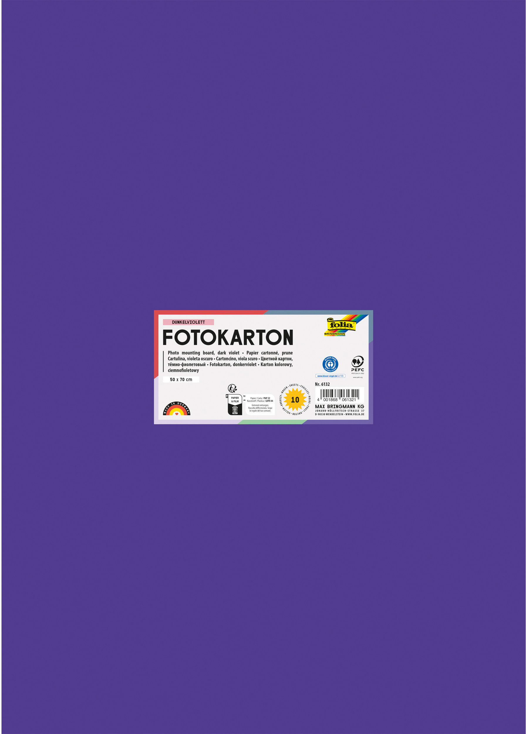 FOLIA Fotokarton 50x70cm 6132 300g, dunkelviolett