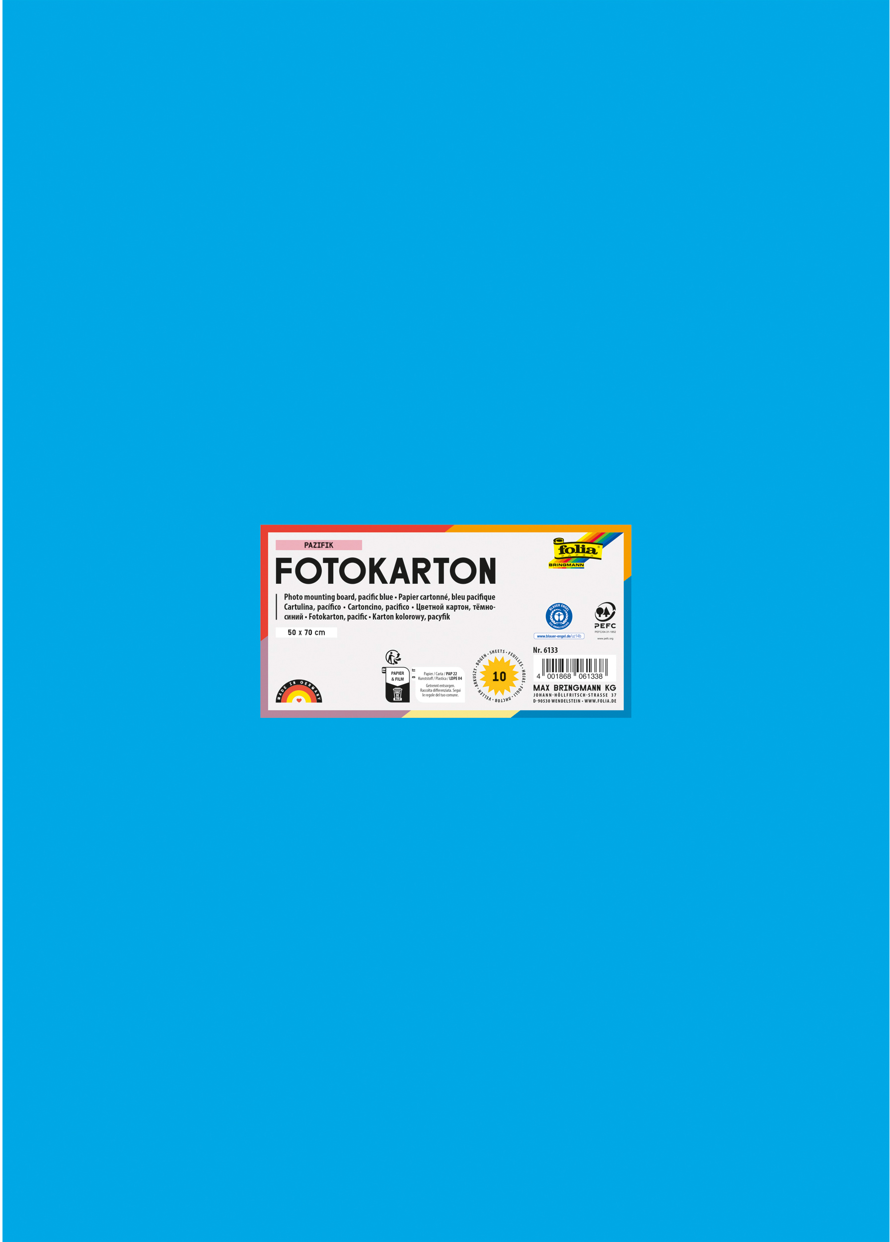 FOLIA Fotokarton 50x70cm 6133 300g, pazifik