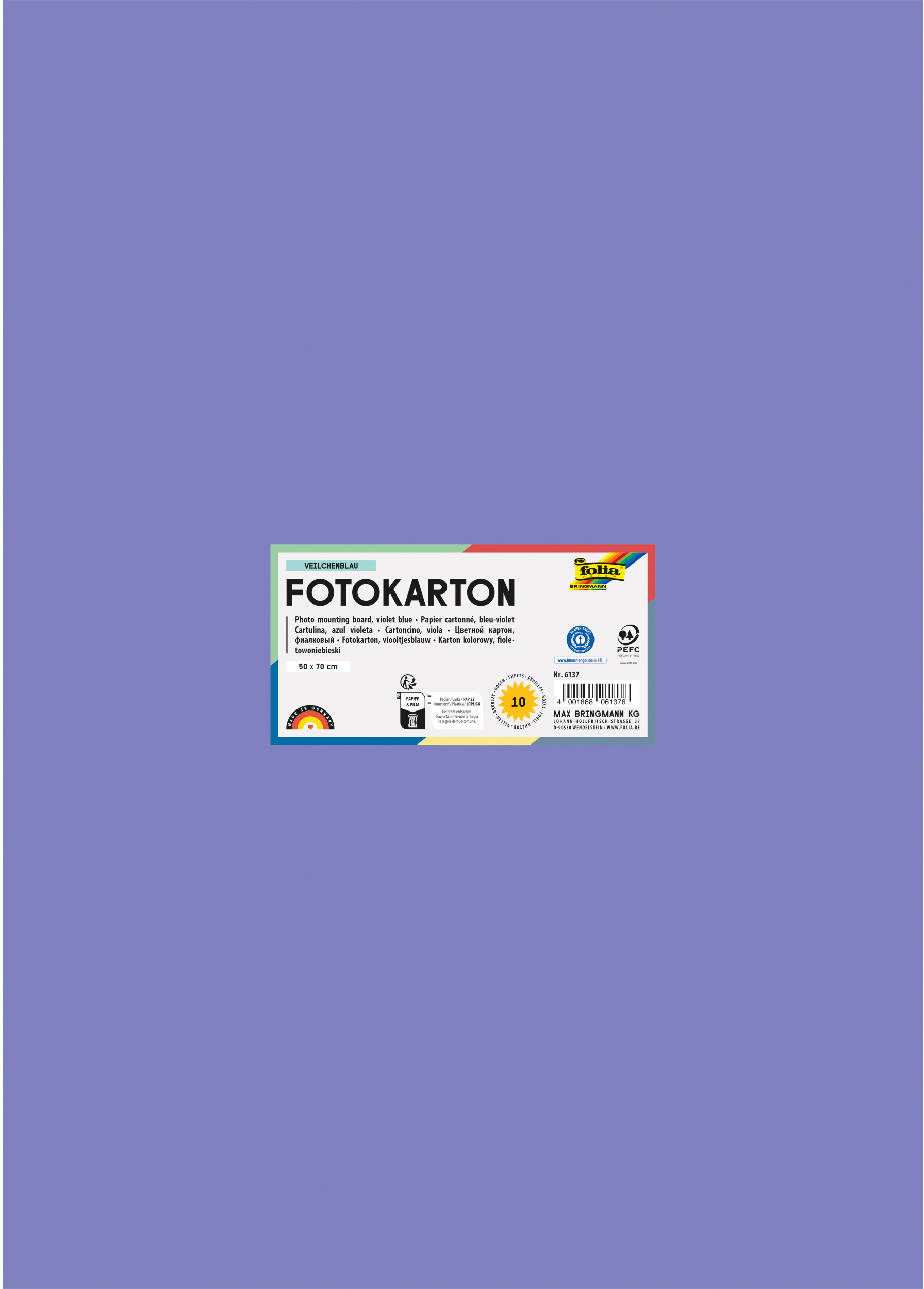 FOLIA Fotokarton 50x70cm 6137 300g, veilchenblau
