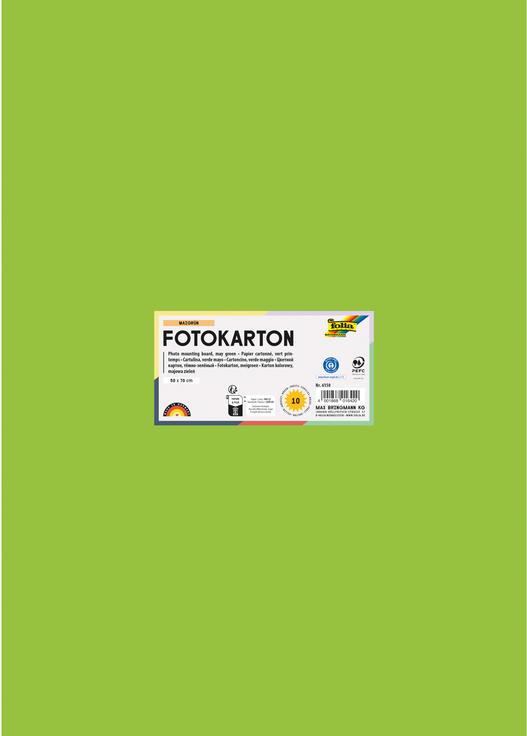FOLIA Fotokarton 50x70cm 6150 300g, maigrün