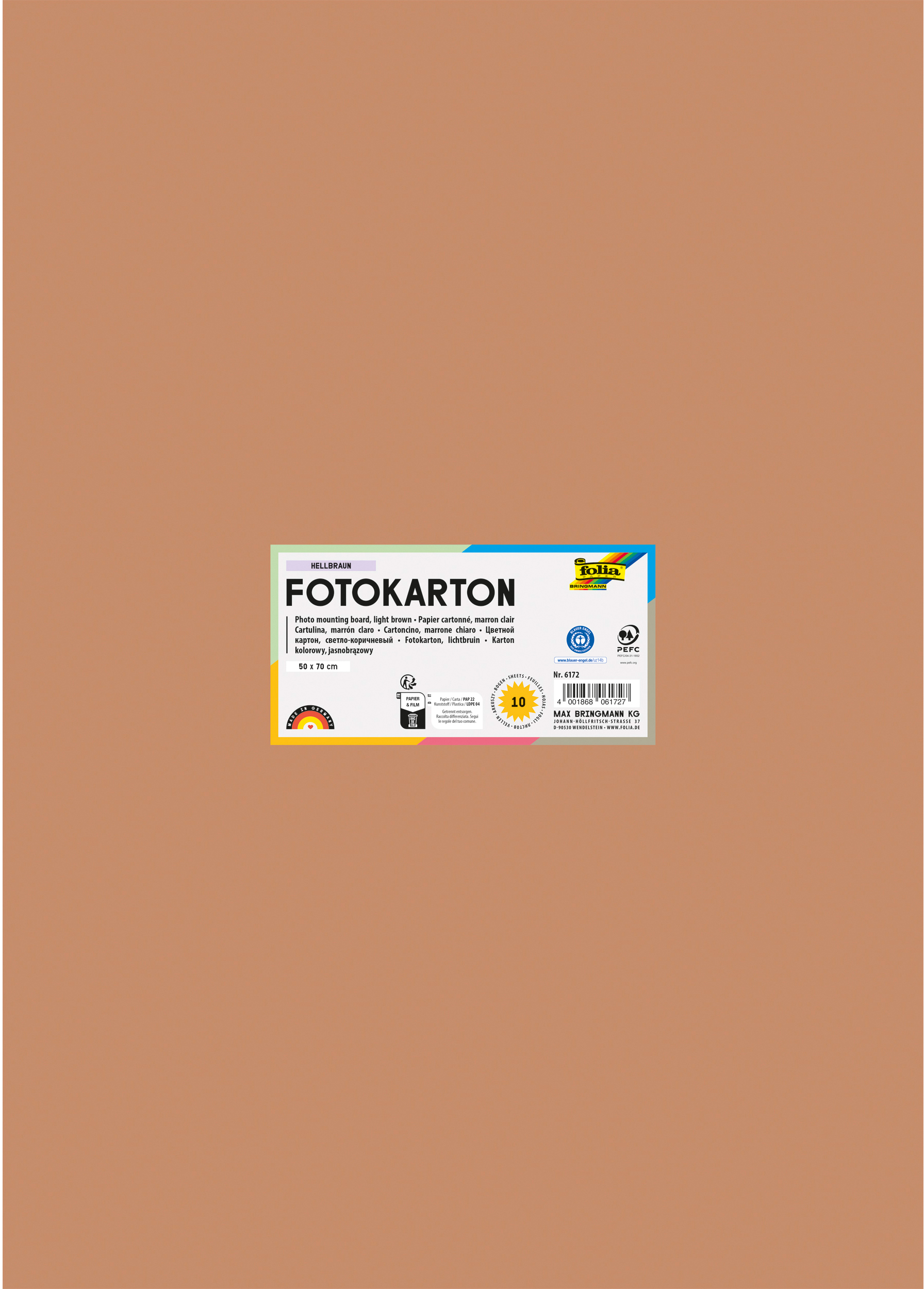 FOLIA Fotokarton 50x70cm 6172 300g, hellbraun