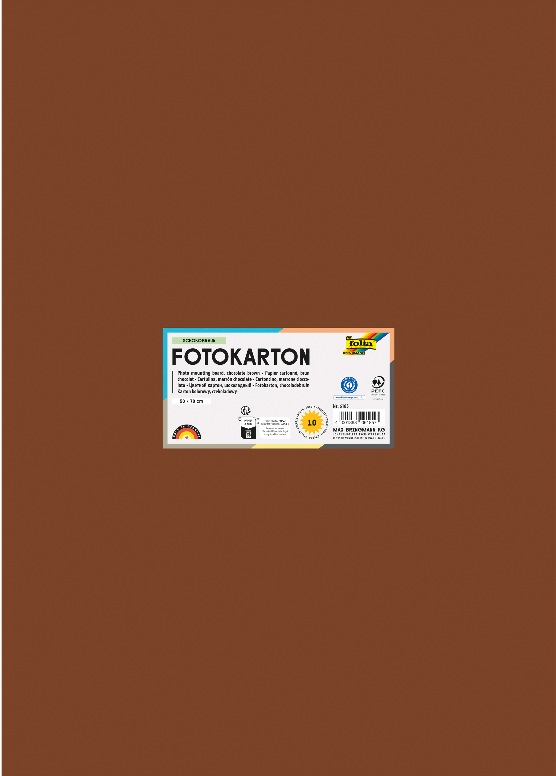 FOLIA Fotokarton 50x70cm 6185 300g, schokobraun