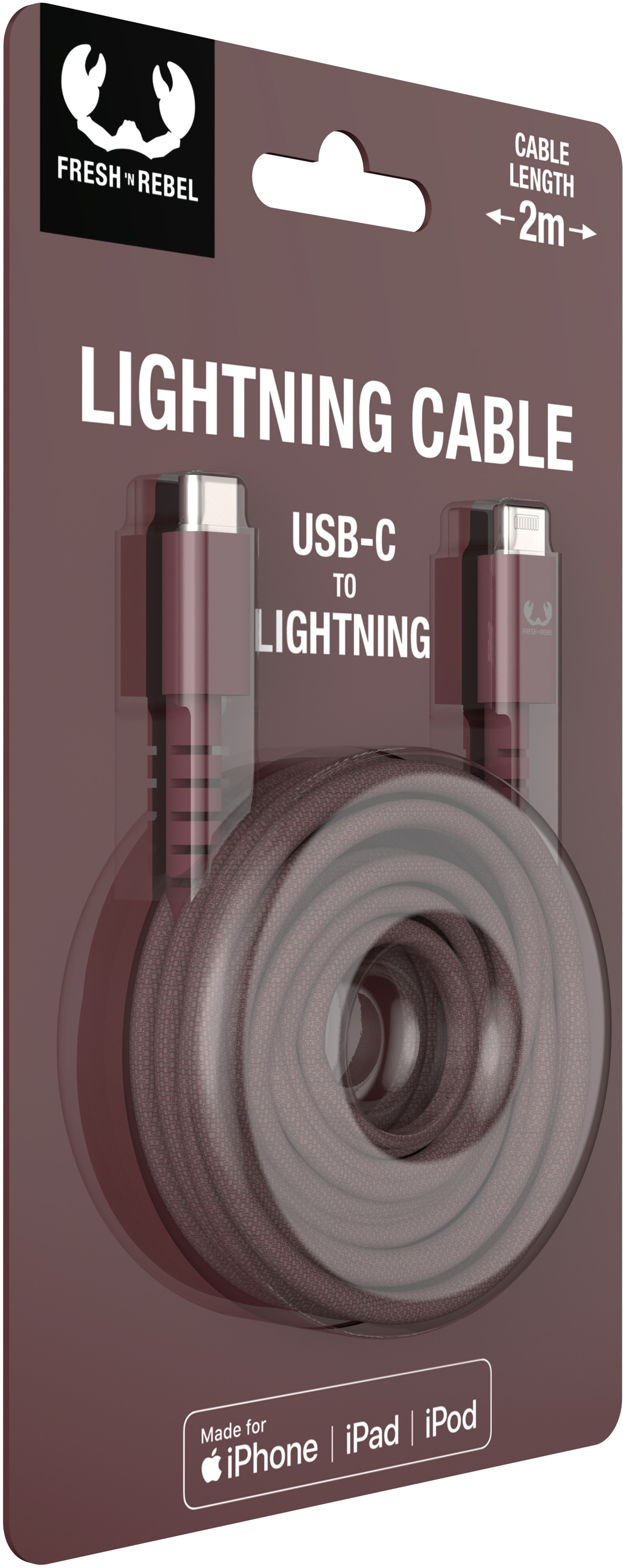 FRESH'N REBEL USB C-Lightning 2CLC200DM 2m Deep Mauve