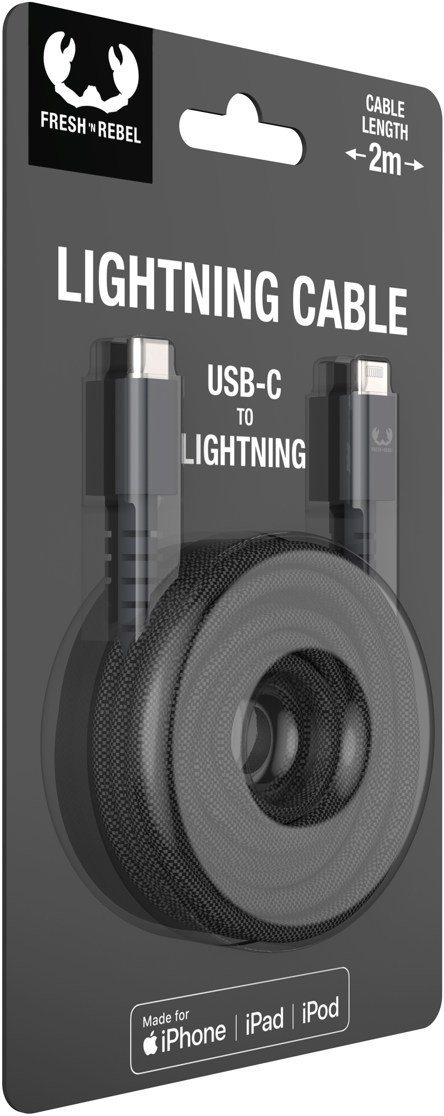 FRESH'N REBEL USB C-Lightning 2CLC200SG 2m Strom Grey
