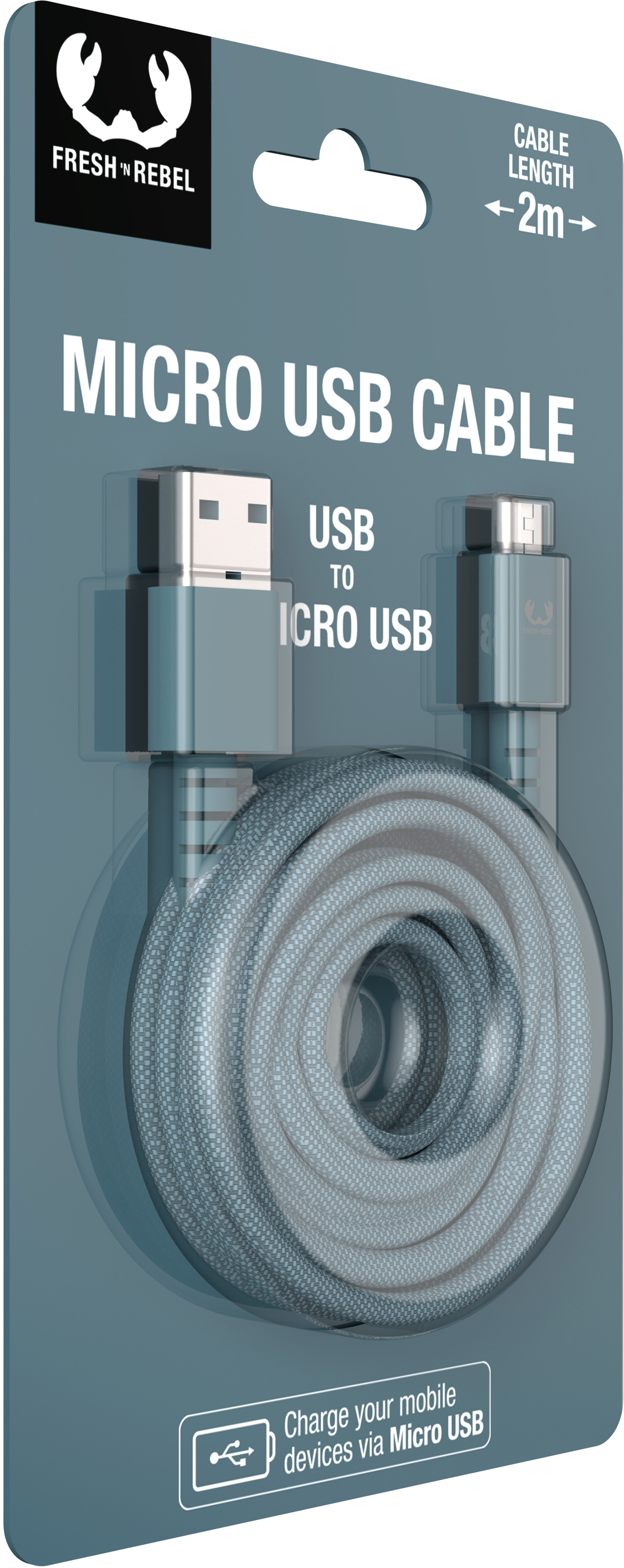 FRESH'N REBEL USB A to Micro USB 2UMC200DV 2m Dive Blue