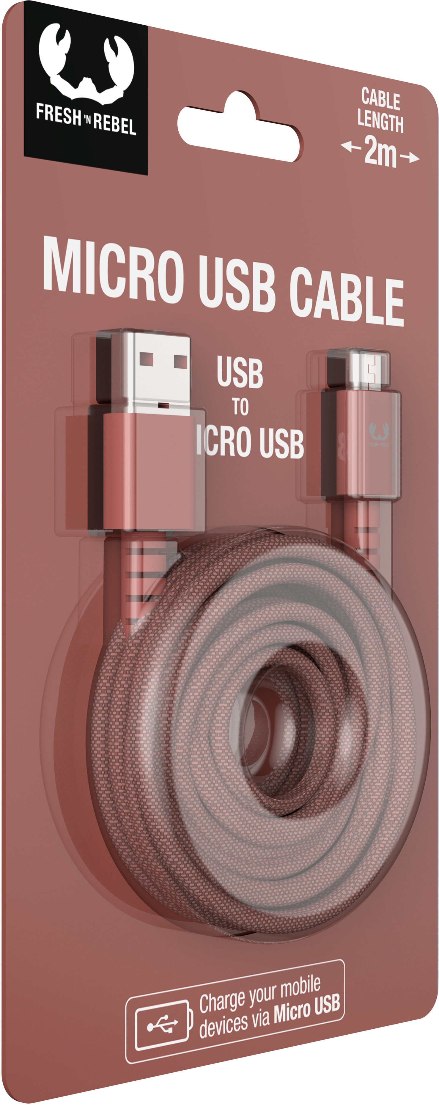 FRESH'N REBEL USB A to Micro USB 2UMC200SR 2m Safari Red