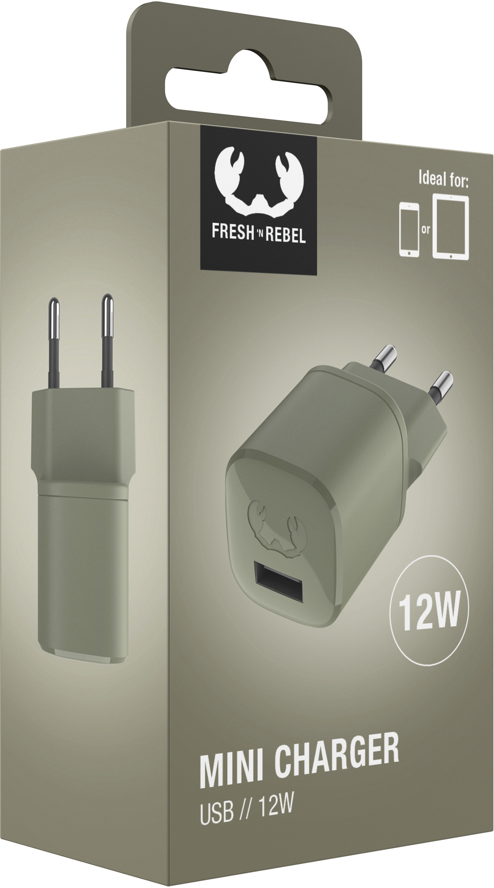 FRESH'N REBEL Mini Charger USB-A 2WC12DG Dried Green 12W