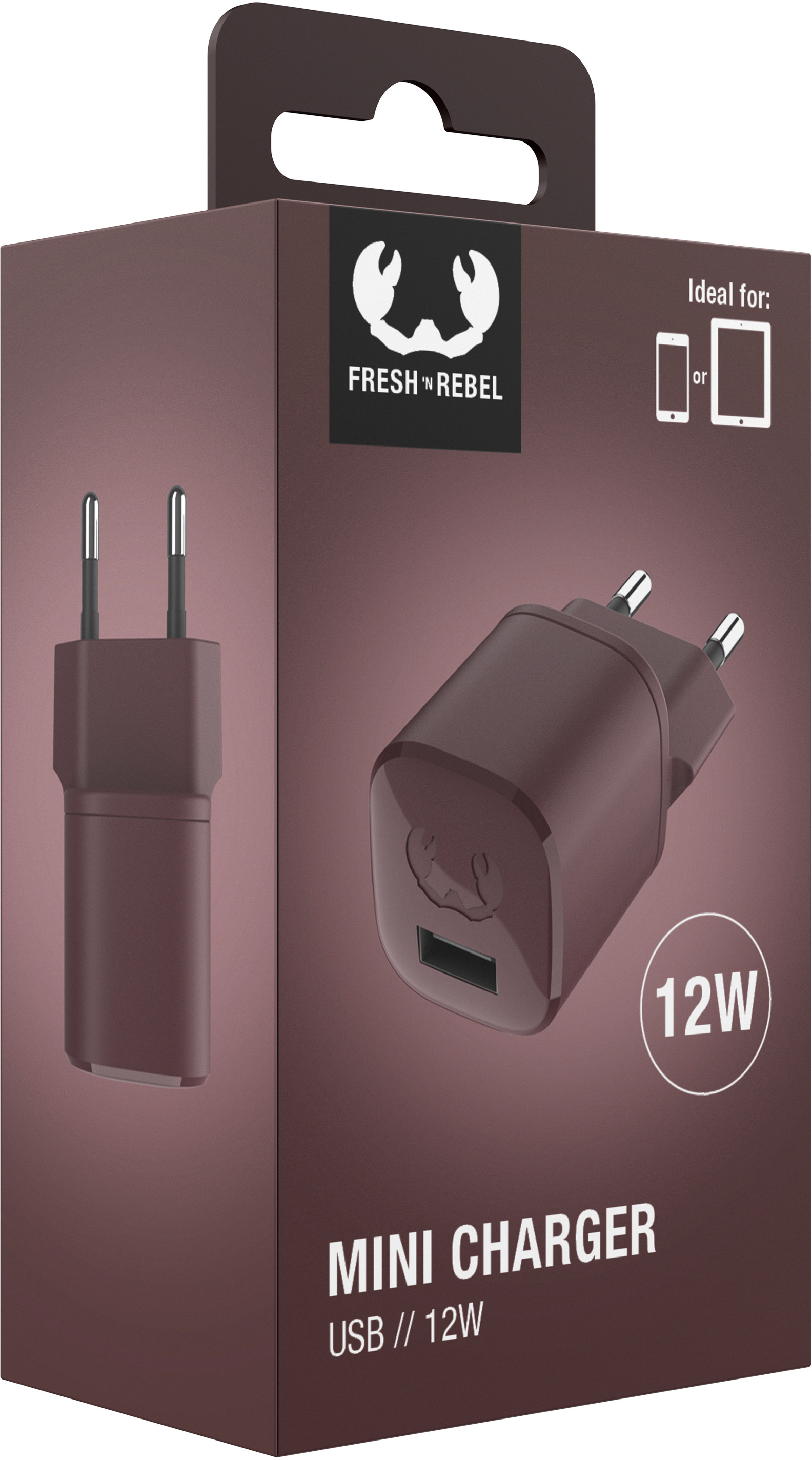 FRESH'N REBEL Mini Charger USB-A 2WC12DM Deep Mauve 12W