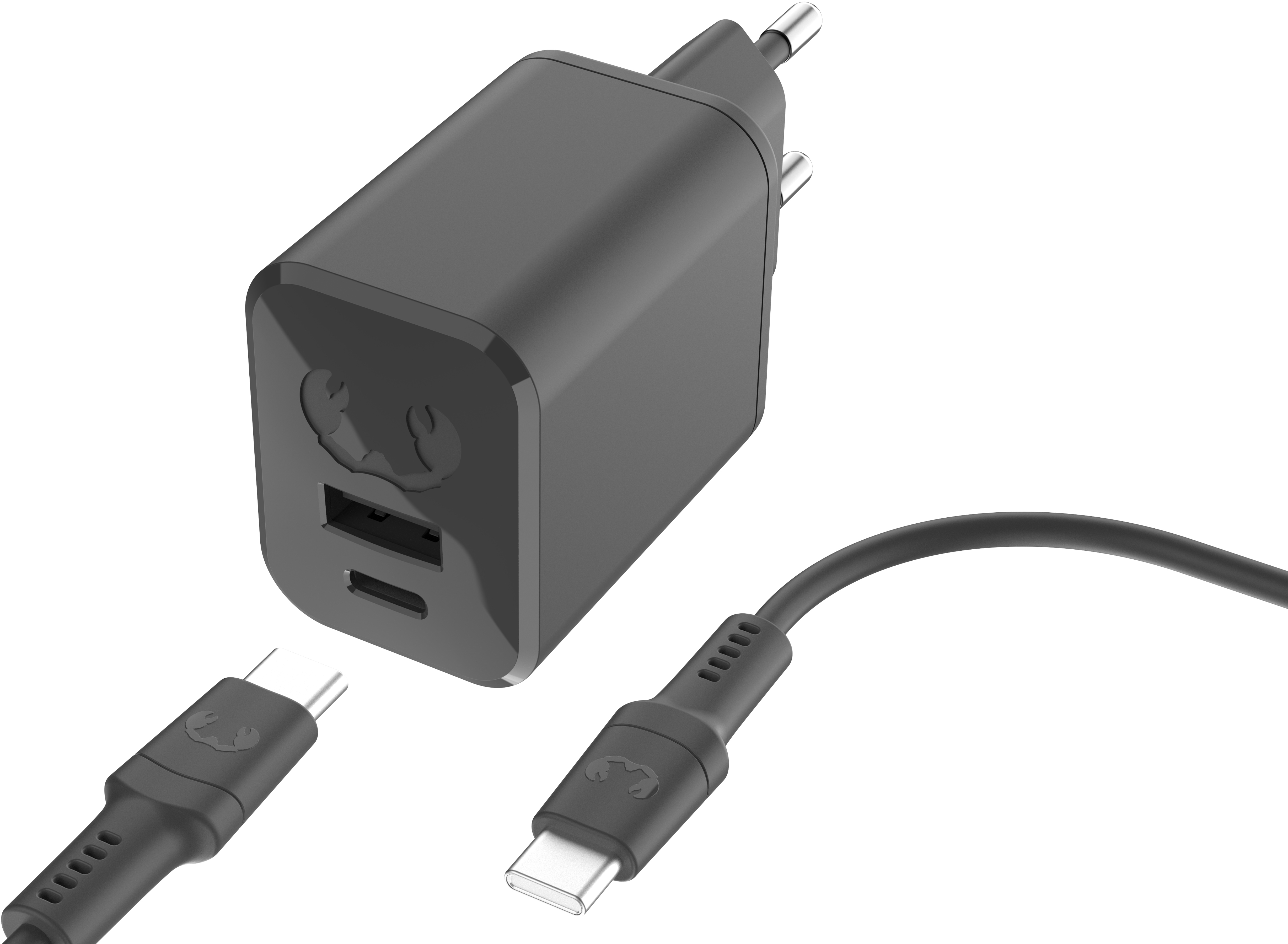 FRESH'N REBEL Charger USB-C PD Storm Grey 2WCC45SG + USB-C Cable 45W
