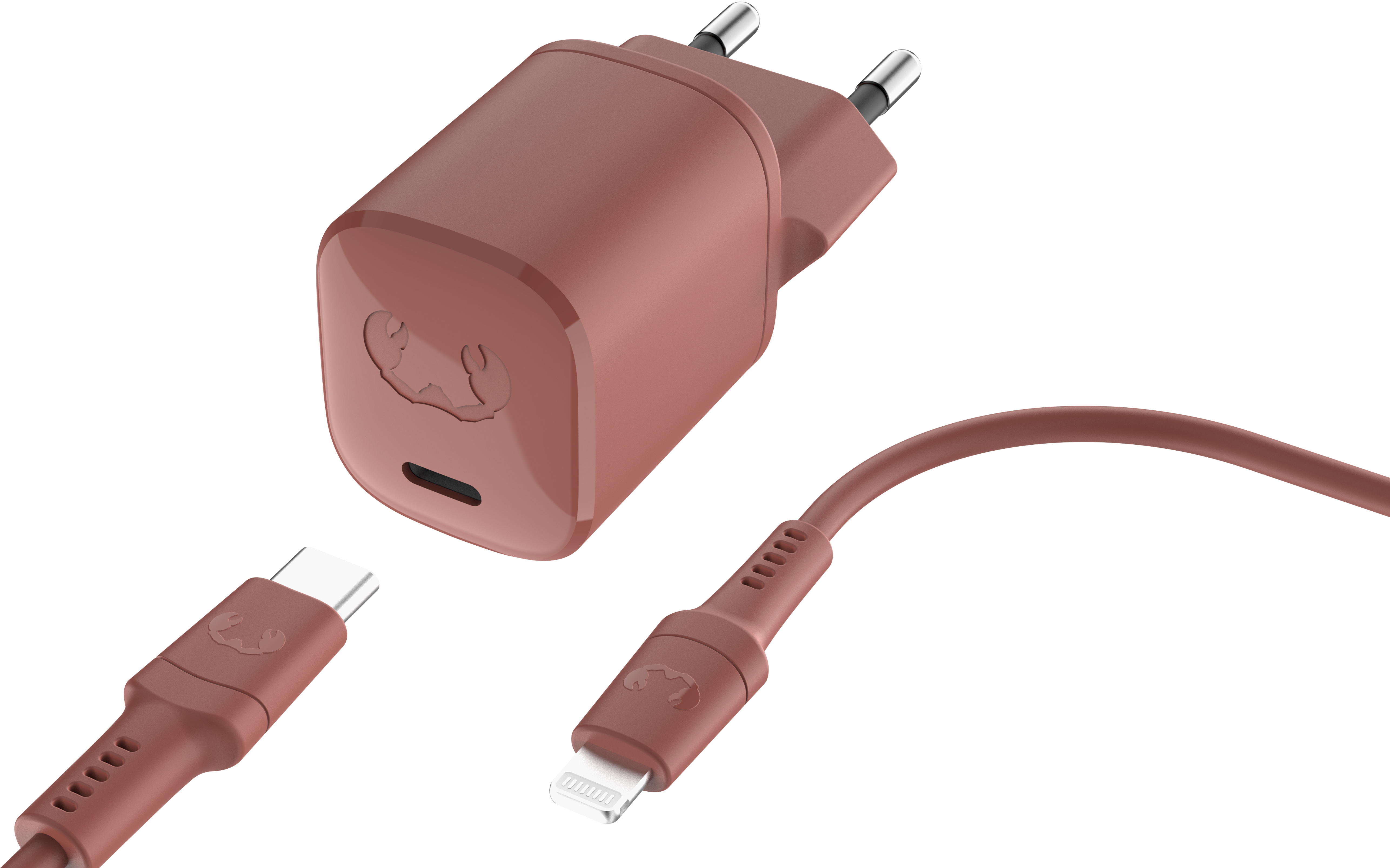 FRESH'N REBEL Charger USB-C PD Safari Red 2WCL20SR + Lightning Cable 1.5m 20W